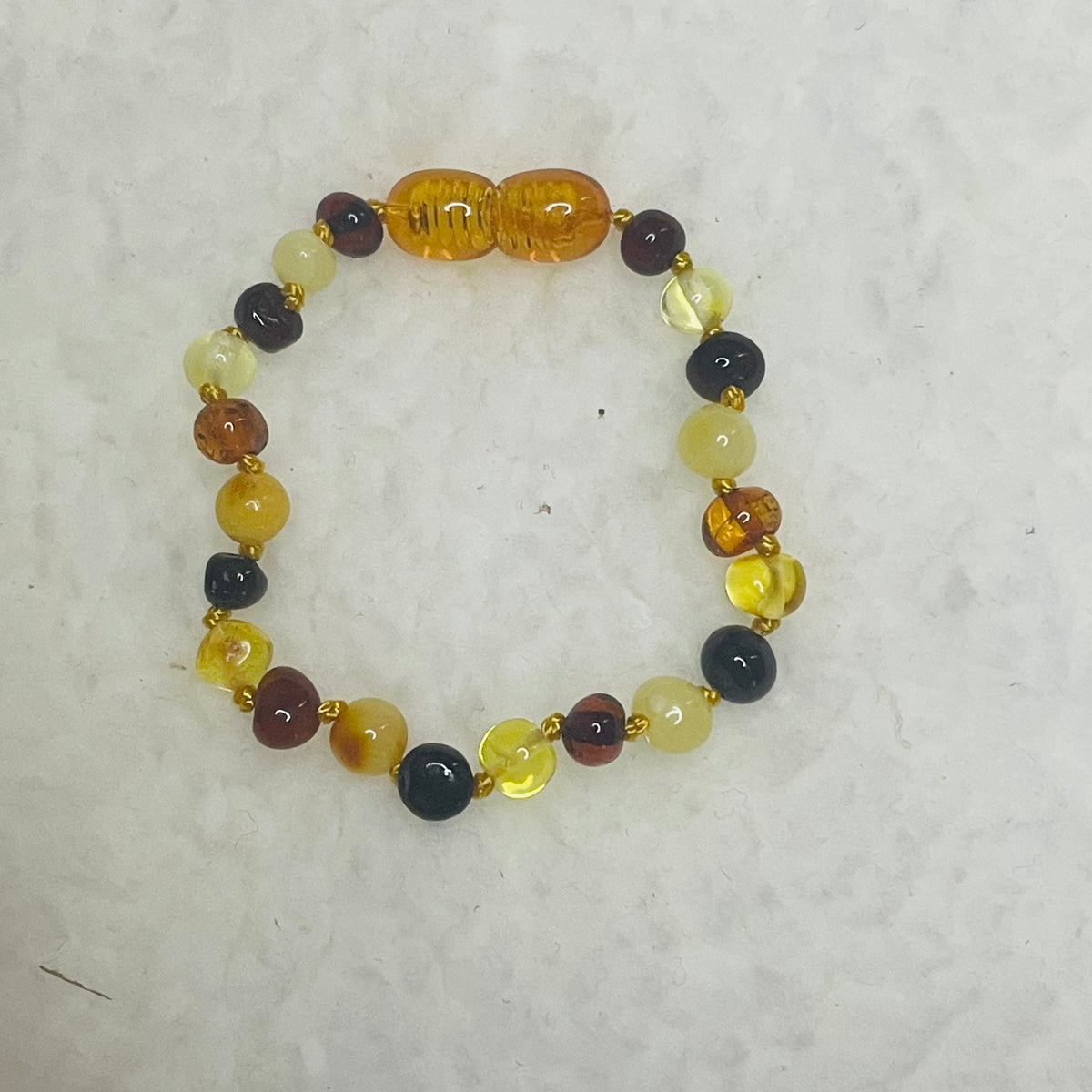 Baby Multicolour Baltic Amber Bead Bracelet – 15 cm