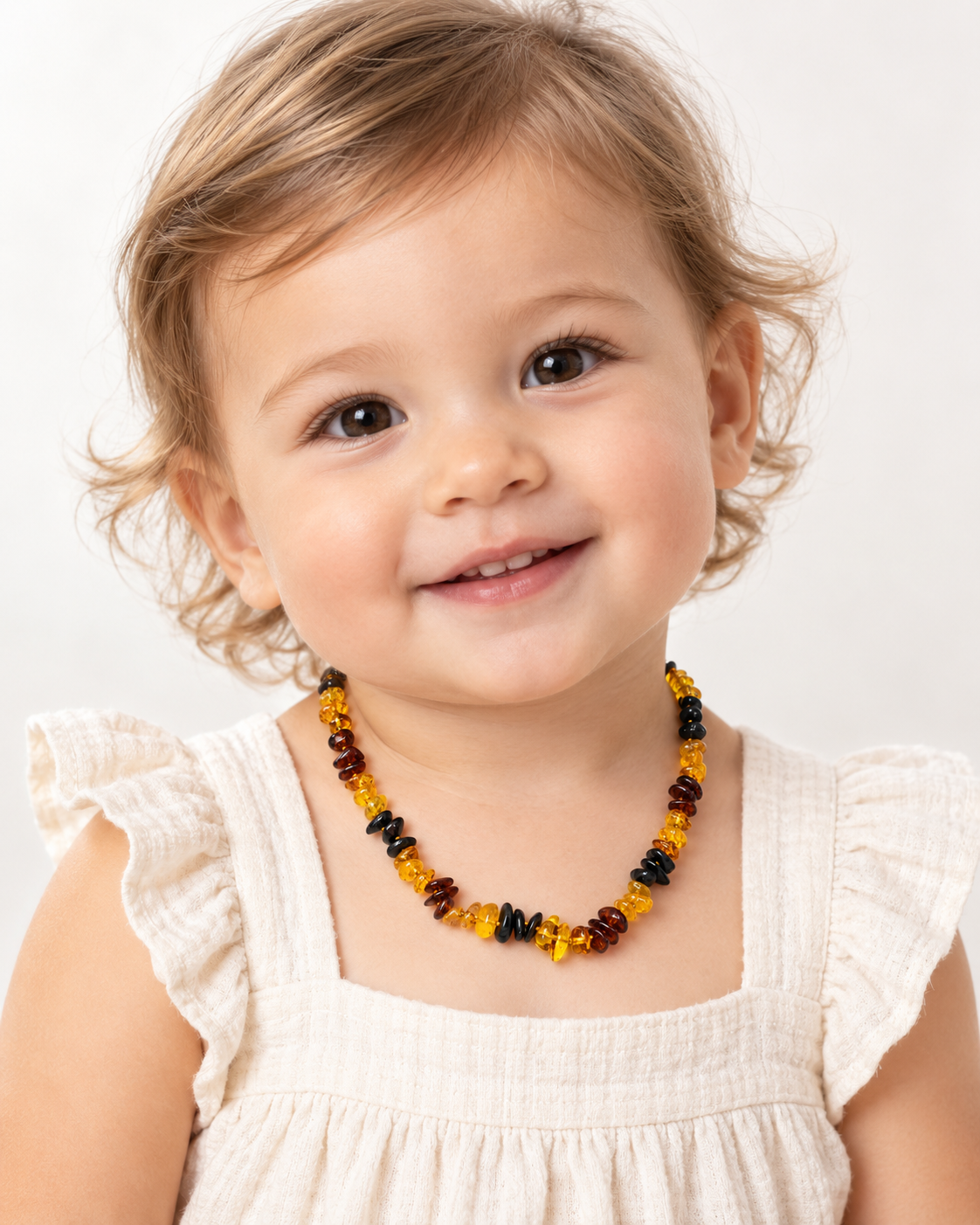 Multicolour Baltic Amber Nugget-Chip Necklace –33 cm
