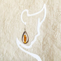 Baltic Amber and Genuine Leather Earrings