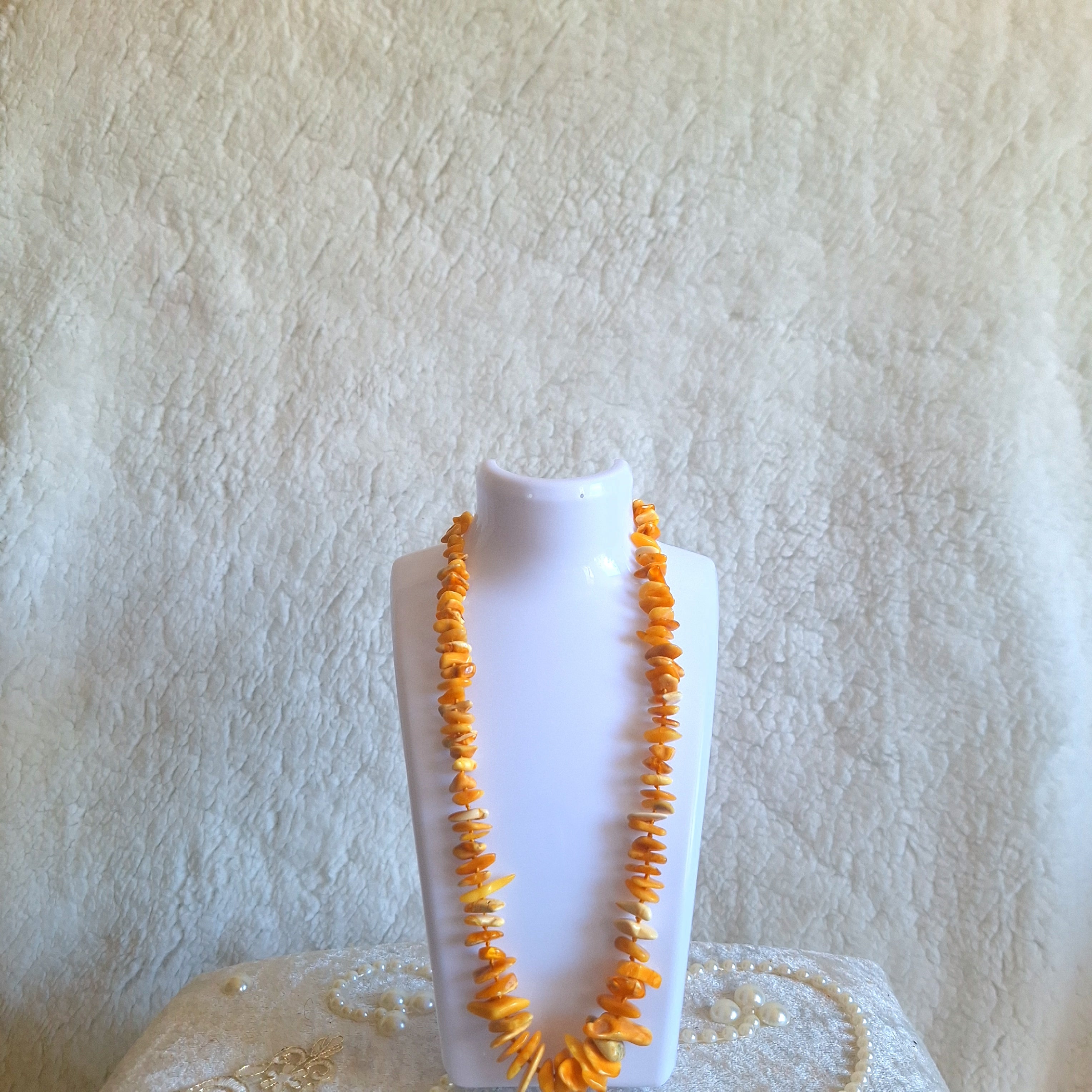 Massive Polished yellow/white Baltic Amber Necklace