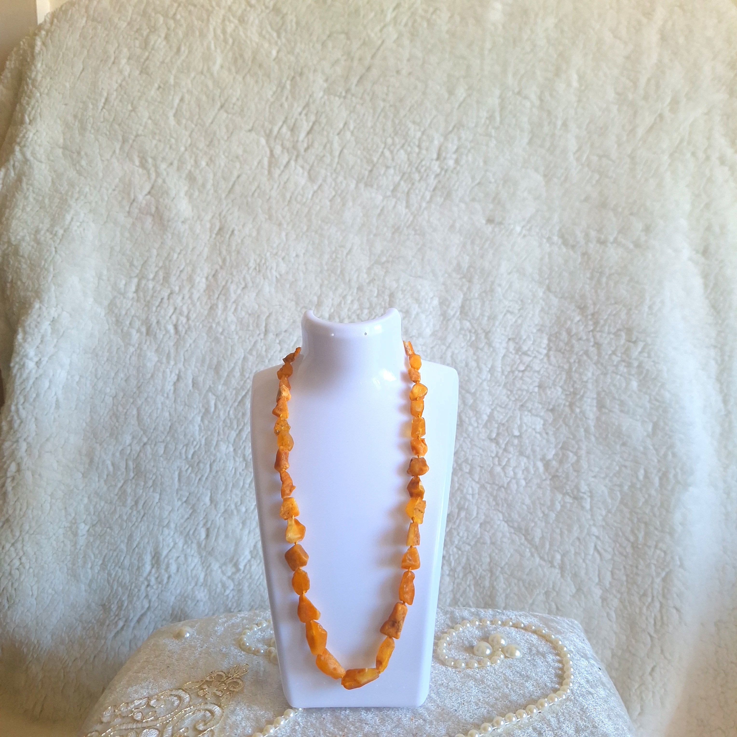 Un polished Baltic Amber Necklace