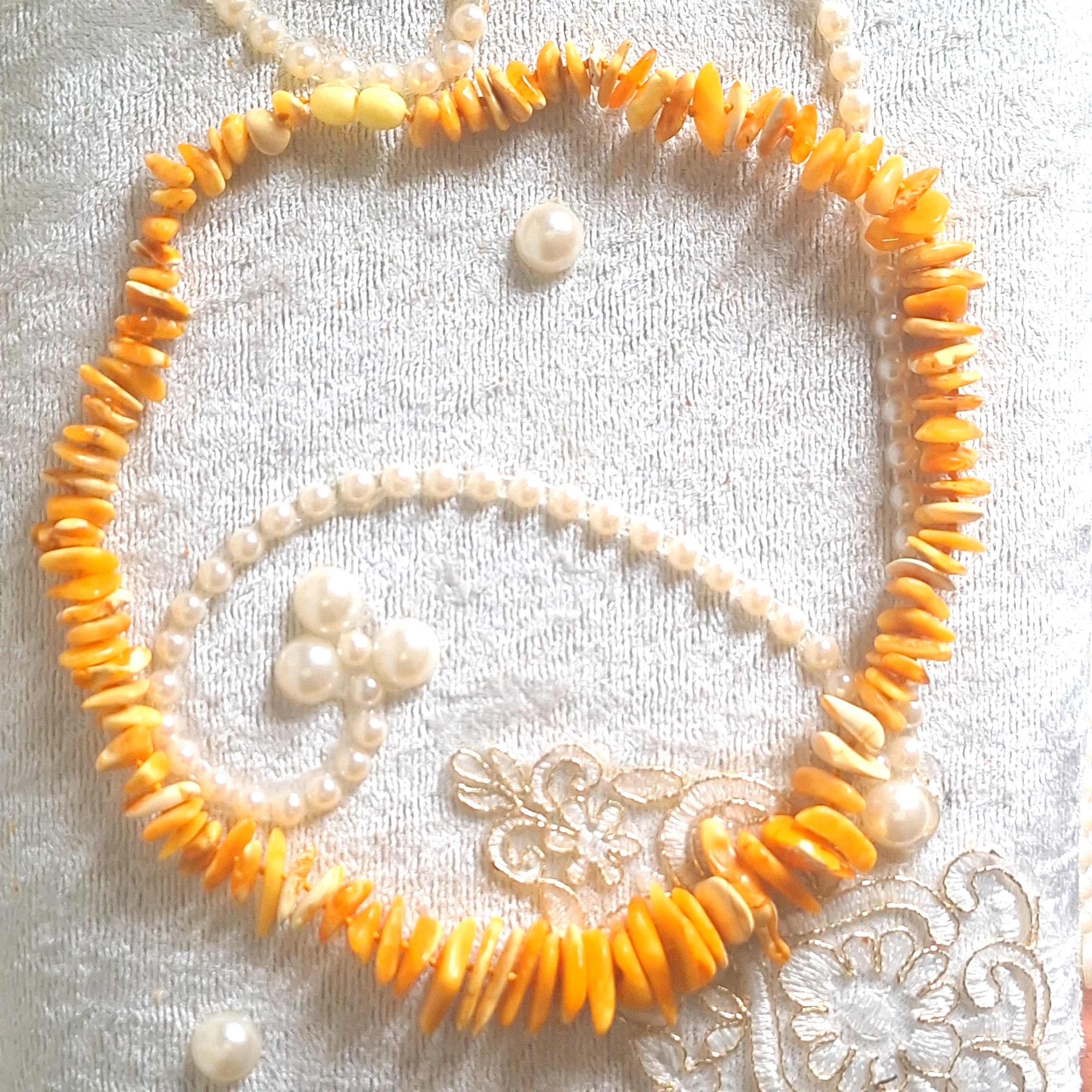 Massive Polished yellow/white Baltic Amber Necklace