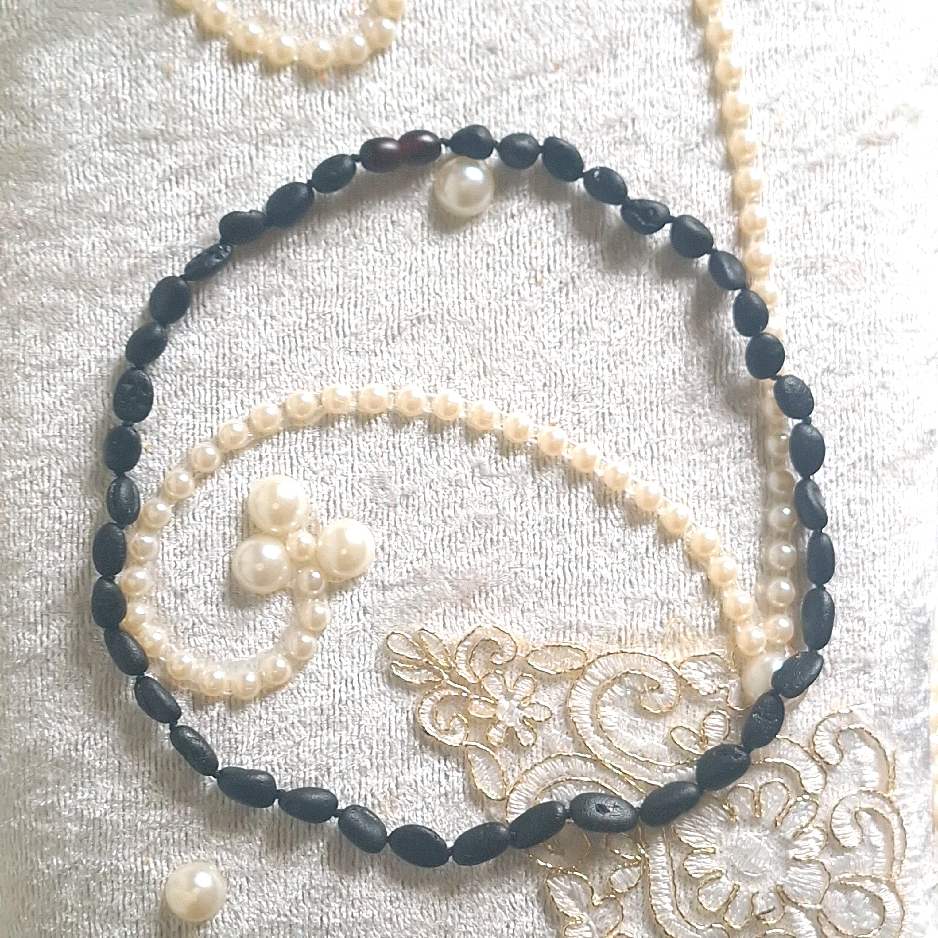 Charcoal black genuine Baltic amber necklace