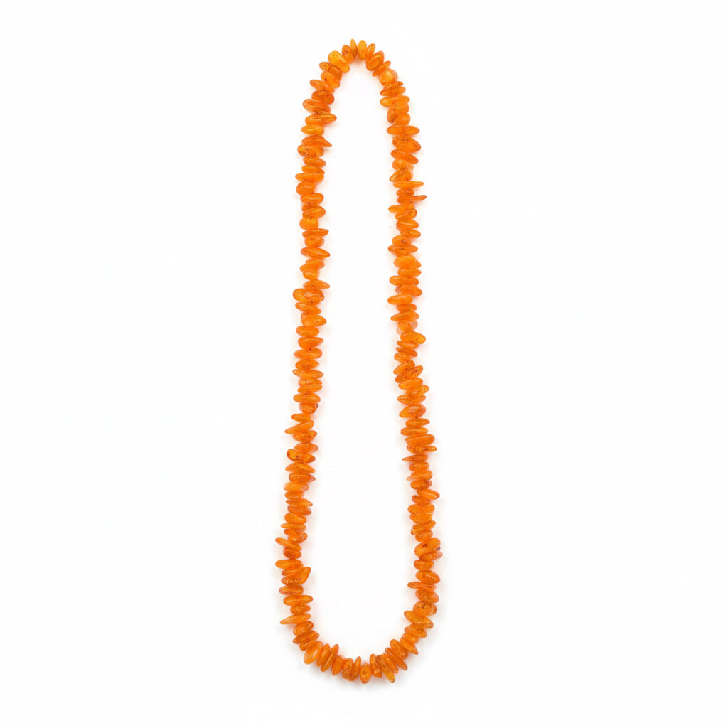 Massive Polished Egg Yolk Yellow Baltic Amber Chip Nugget Necklace