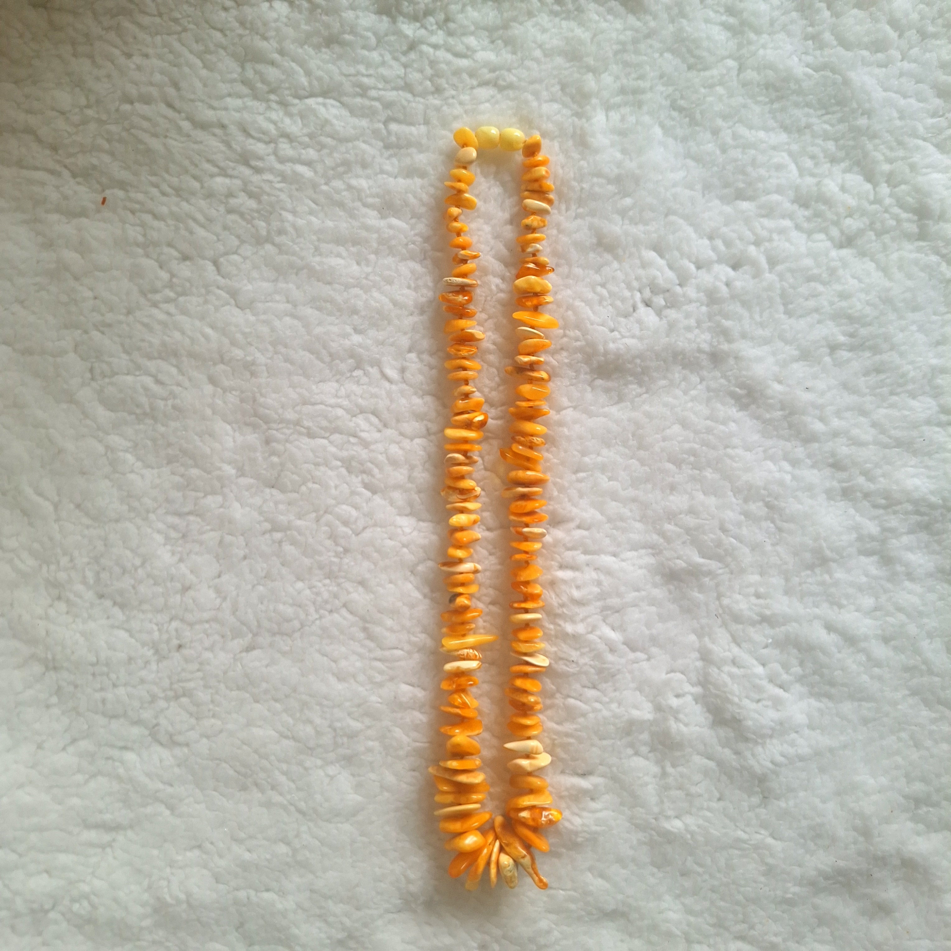 Massive Polished yellow/white Baltic Amber Necklace