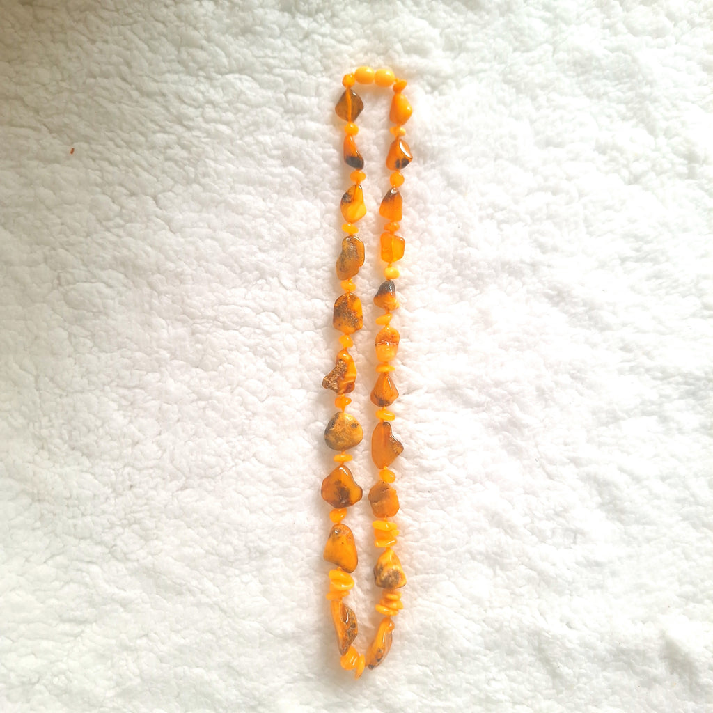 Large stone Polished Baltic Amber Necklace
