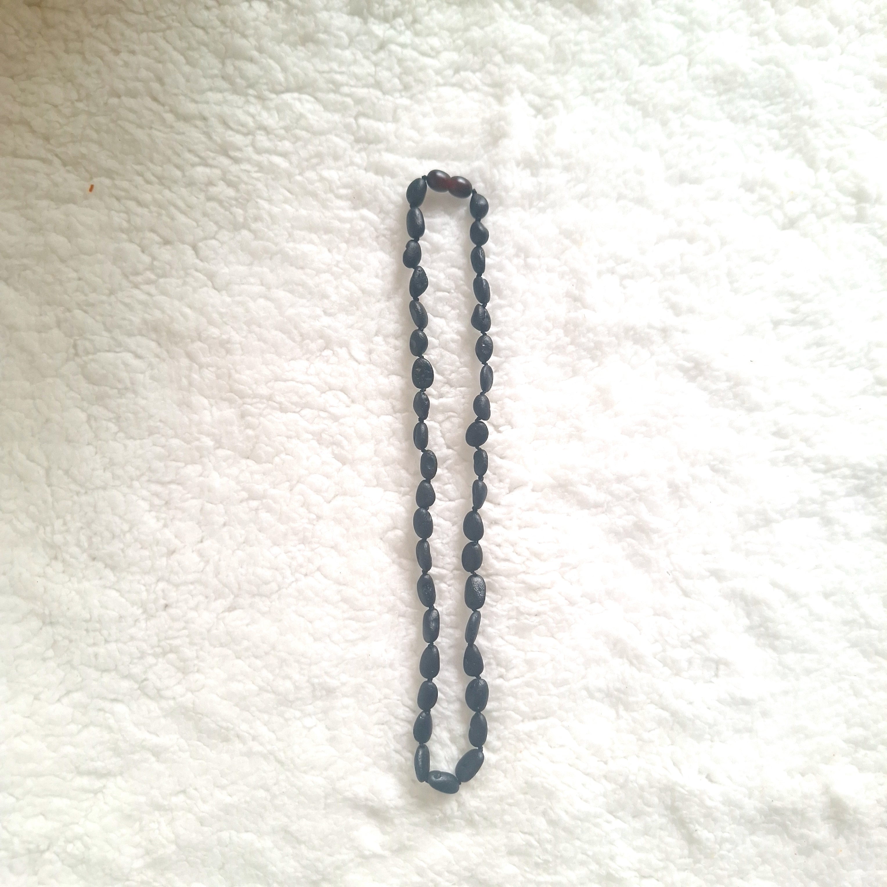 Charcoal black genuine Baltic amber necklace
