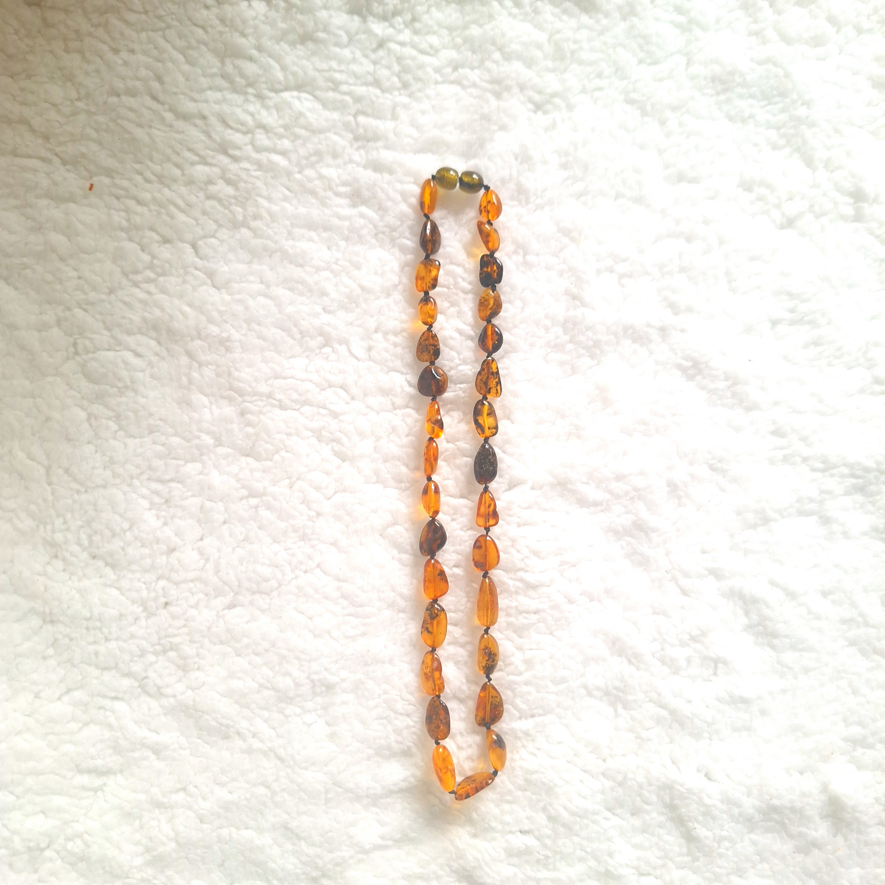 Polished Green/Honey Baltic Amber Necklace