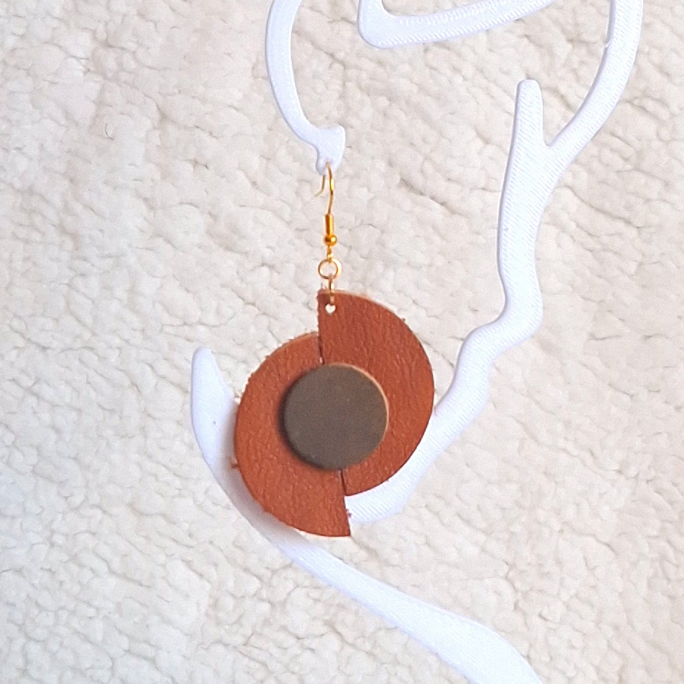 Genuine leather earrings