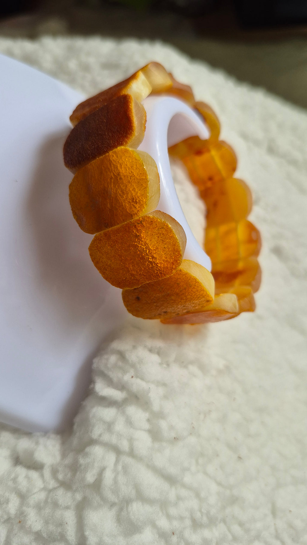 Unpolished Honey Baltic Amber Bracelet – 24 cm