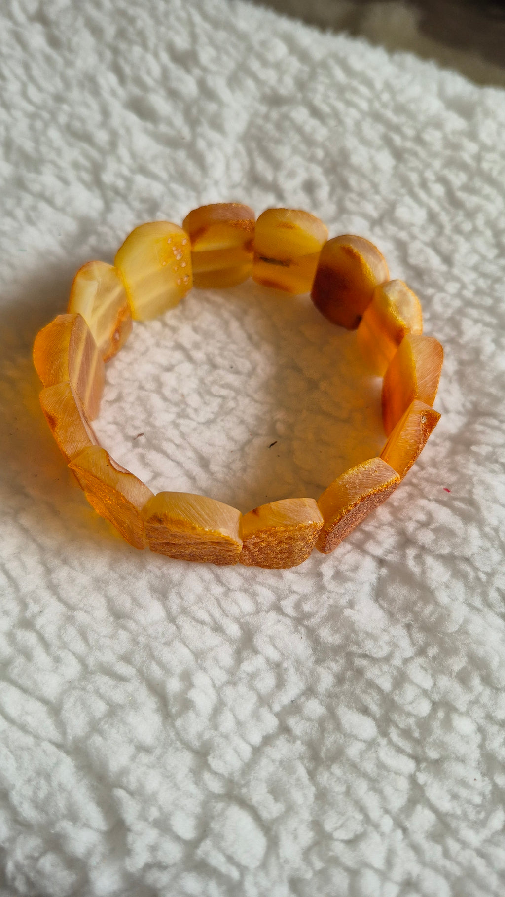 Unpolished Honey Baltic Amber Bracelet – 24 cm