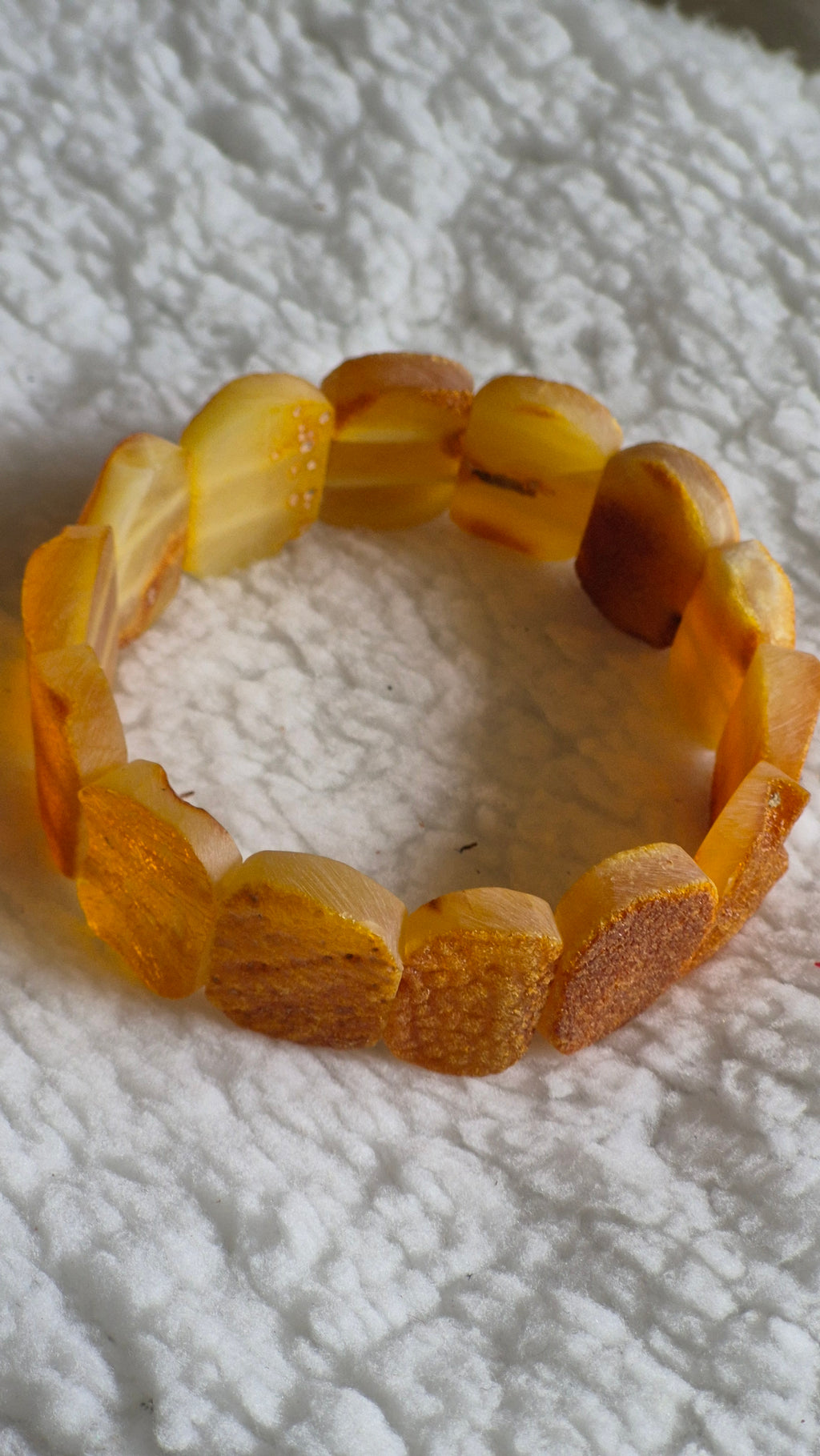 Unpolished Honey Baltic Amber Bracelet – 24 cm