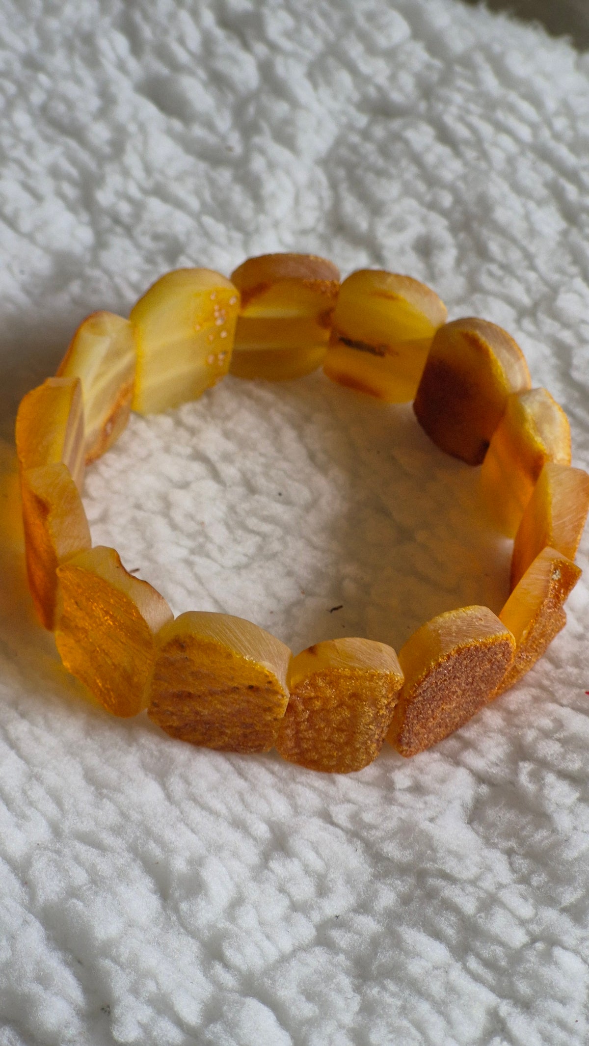 Unpolished Honey Baltic Amber Bracelet – 24 cm