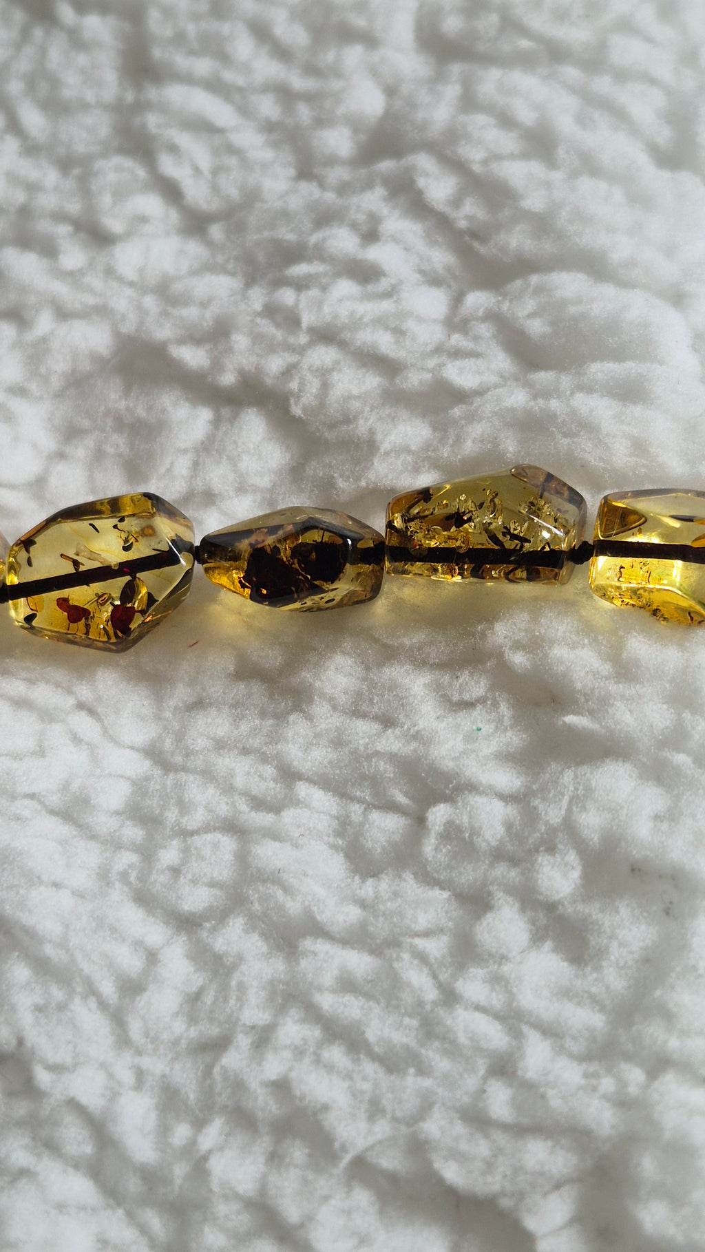 Polished Green Baltic Amber Necklace and Bracelet Set