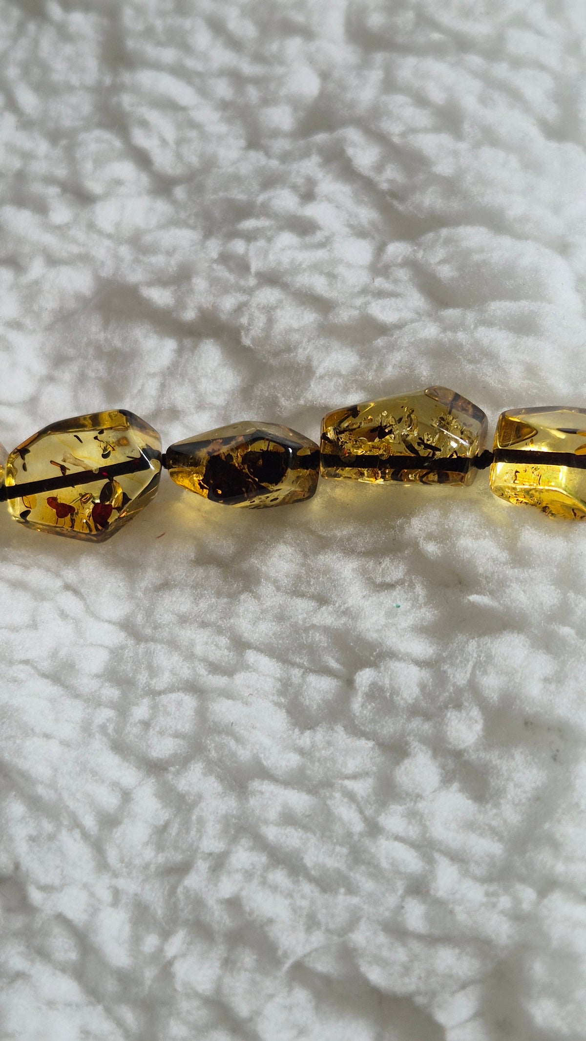 Polished Green Baltic Amber Necklace and Bracelet Set
