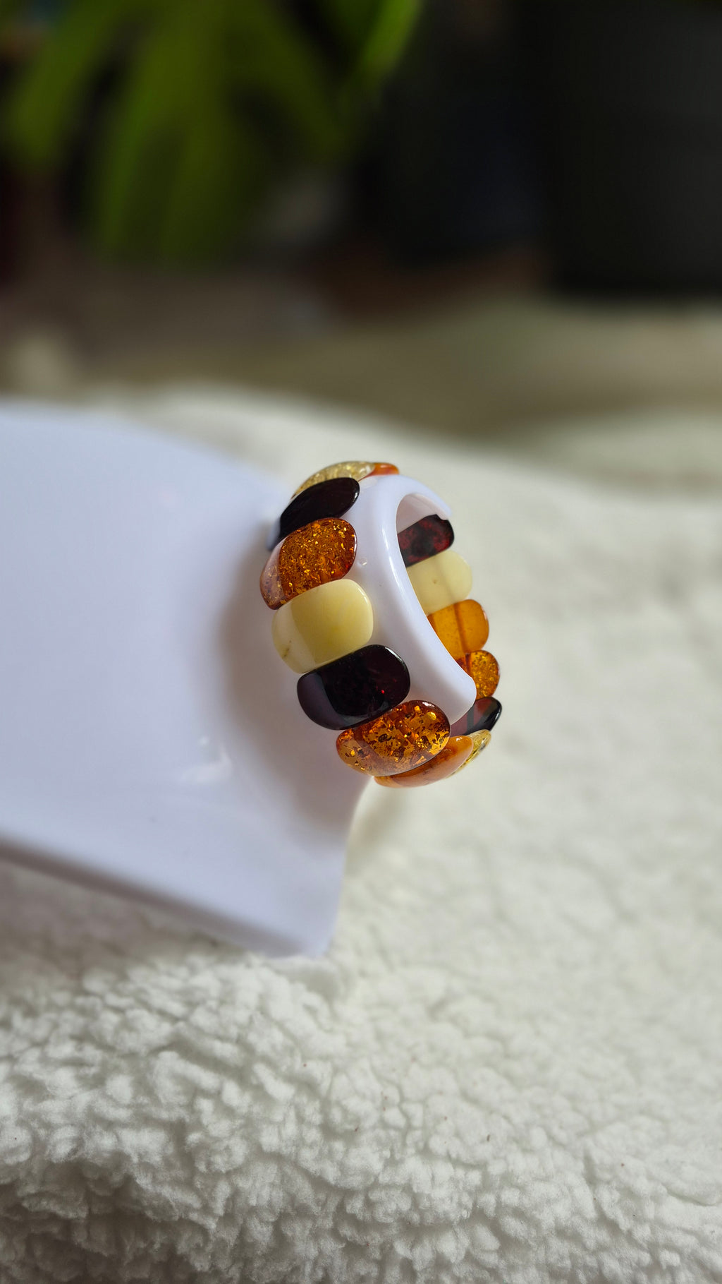 Polished Multicolour Baltic Amber Bracelet – Large Beads