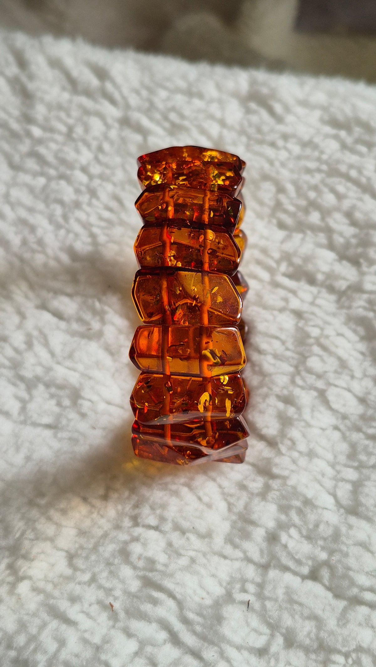 Large Twisted Cognac Baltic Amber Bracelet – 24 cm