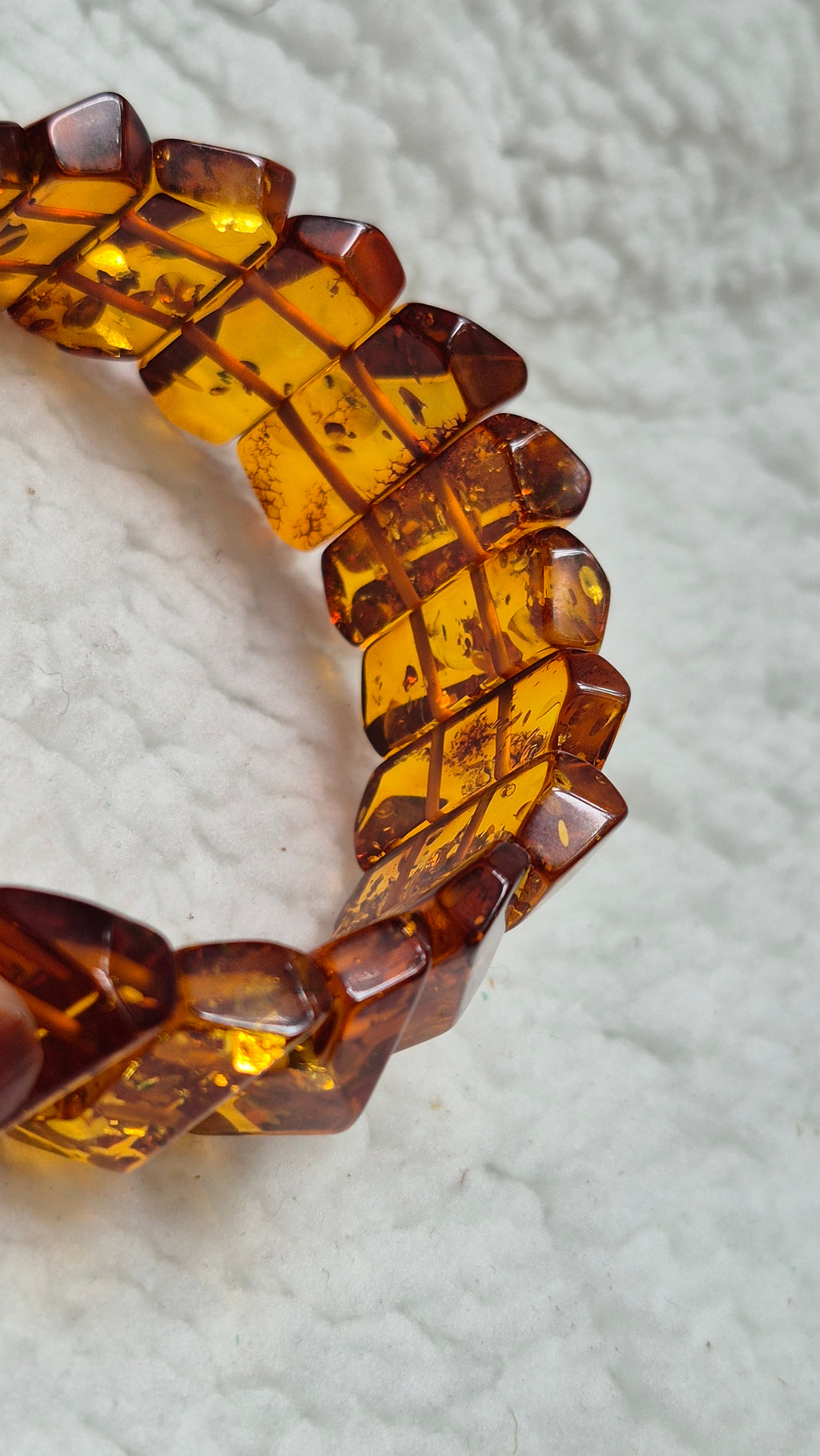 Large Twisted Cognac Baltic Amber Bracelet – 24 cm