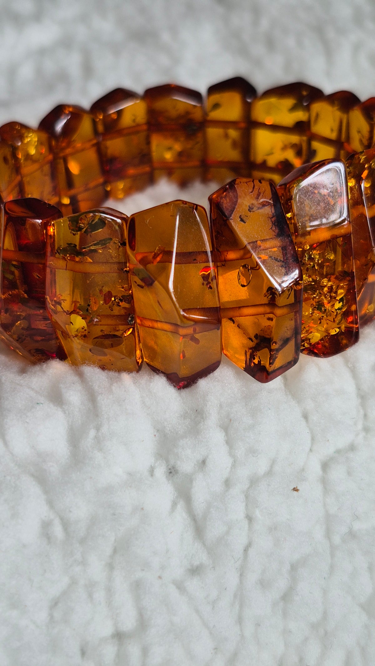Large Twisted Cognac Baltic Amber Bracelet – 24 cm