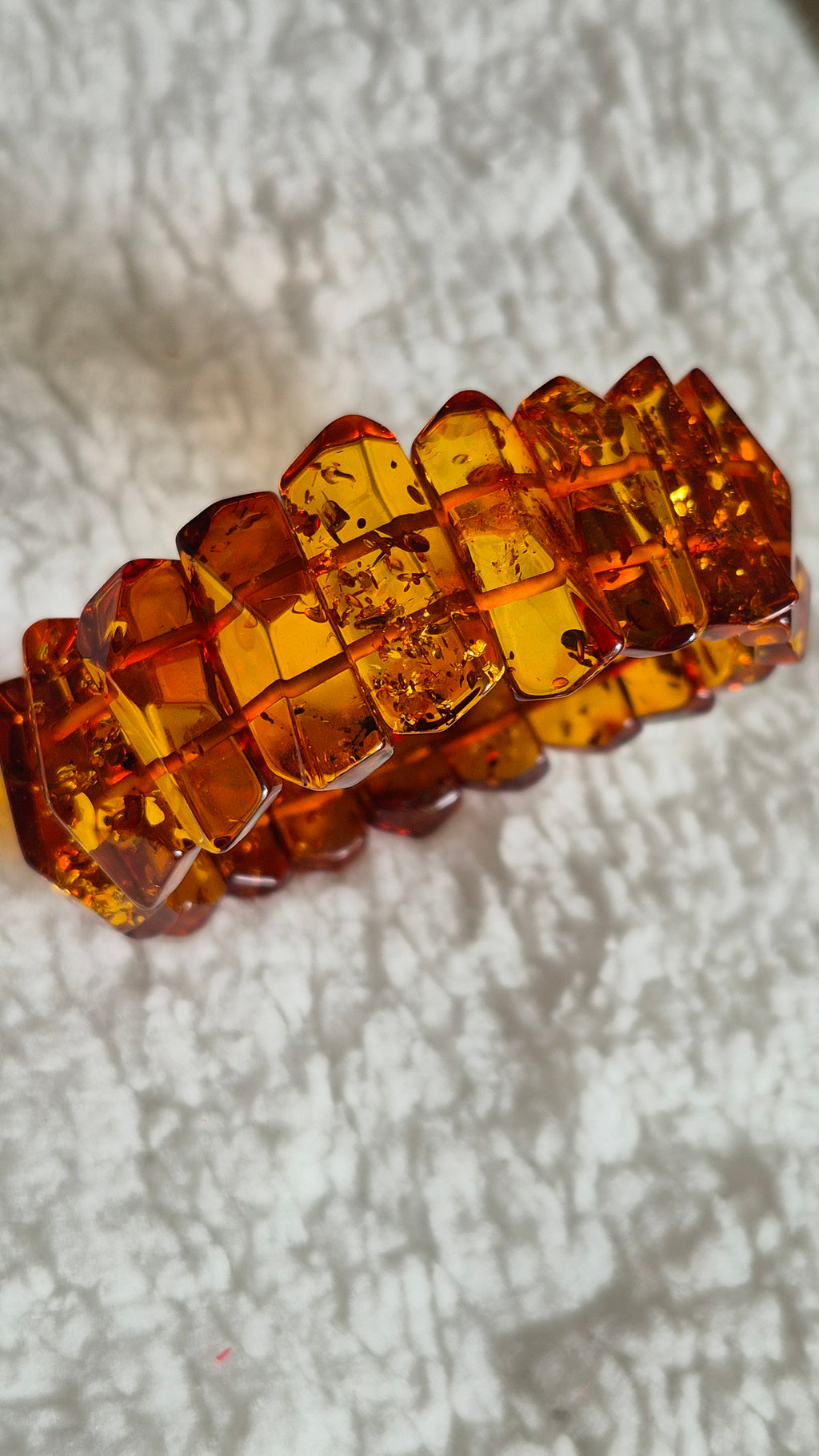 Large Twisted Cognac Baltic Amber Bracelet – 24 cm
