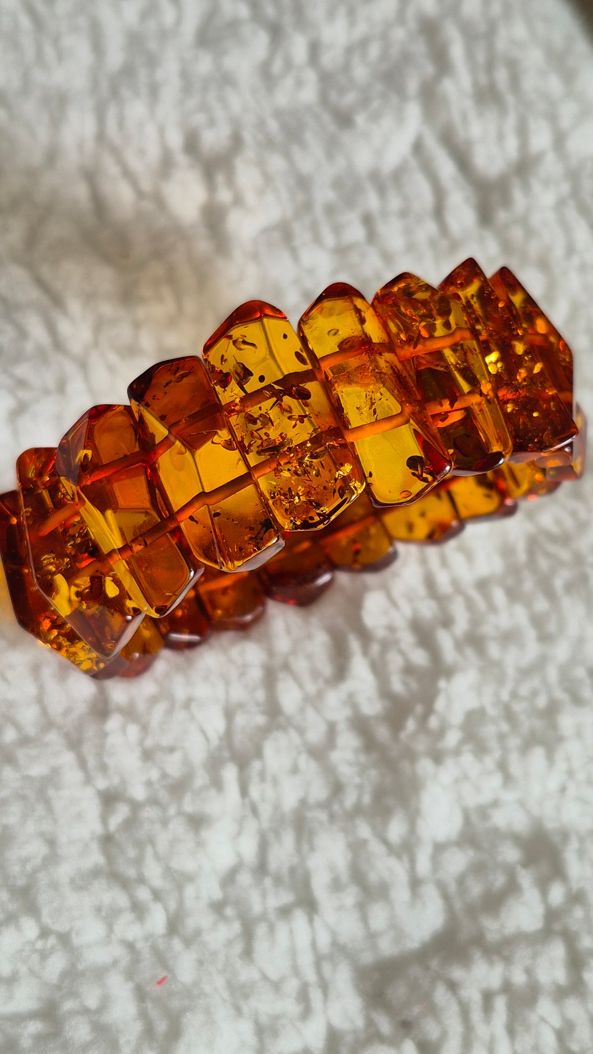 Large Twisted Cognac Baltic Amber Bracelet – 24 cm