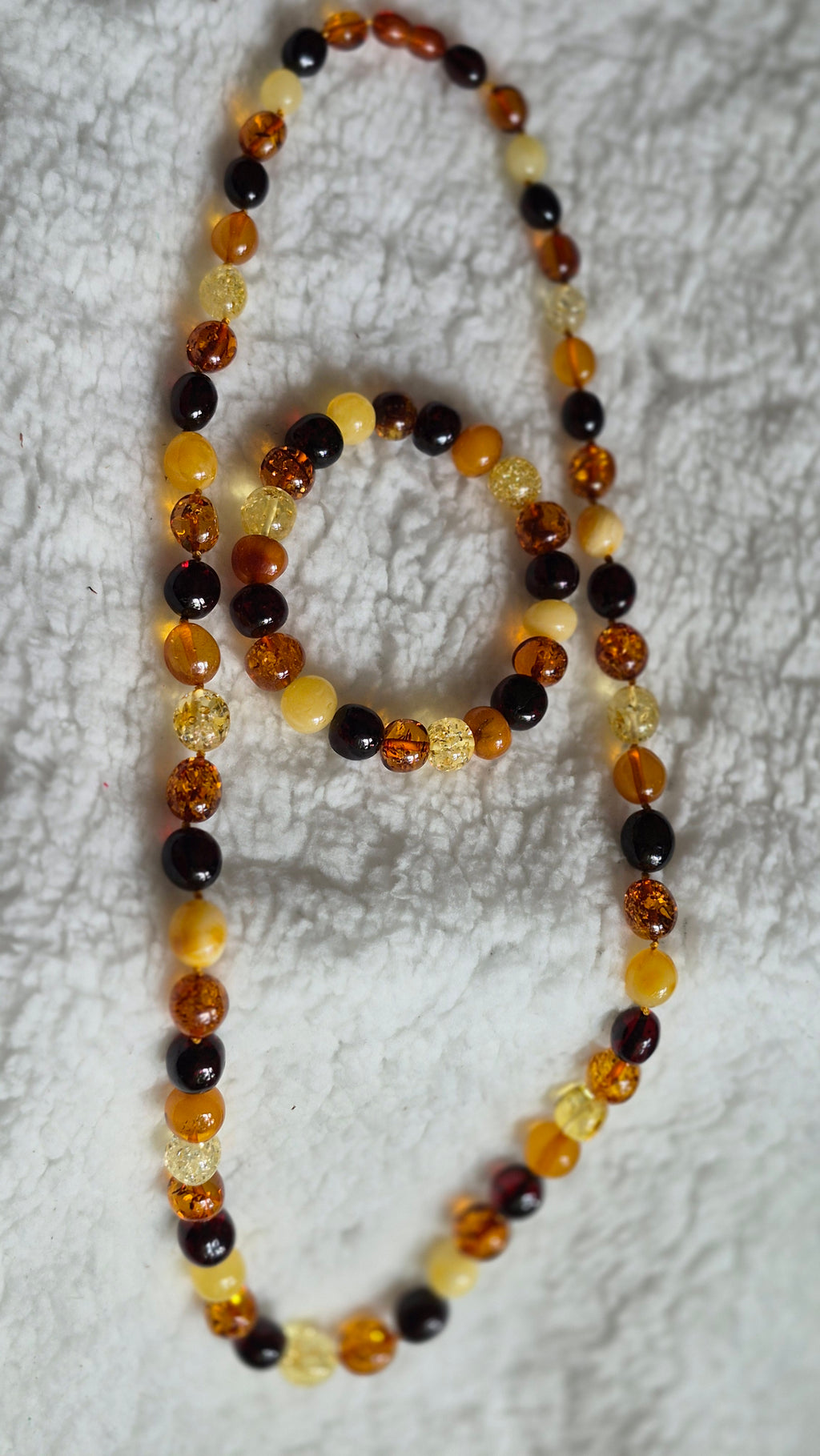 Multicolour Baltic Amber Necklace and Bracelet Set