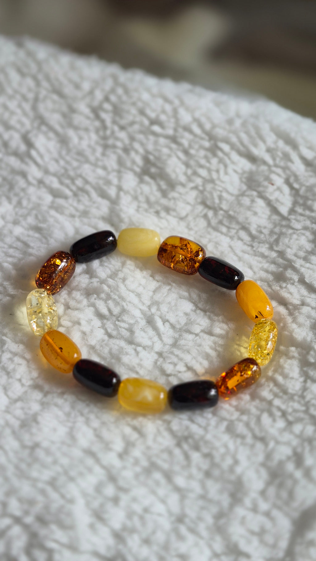 Large Oval Multicolour Baltic Amber Necklace and Bracelet Set