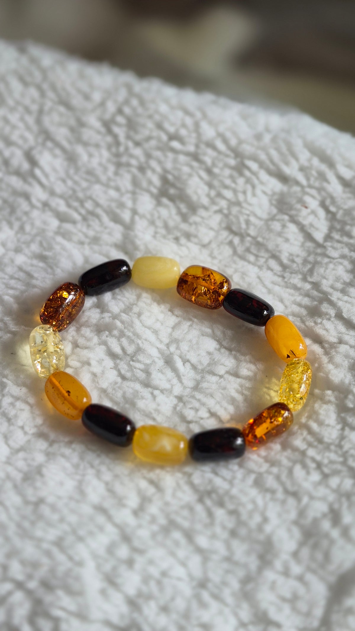 Large Oval Multicolour Baltic Amber Necklace and Bracelet Set