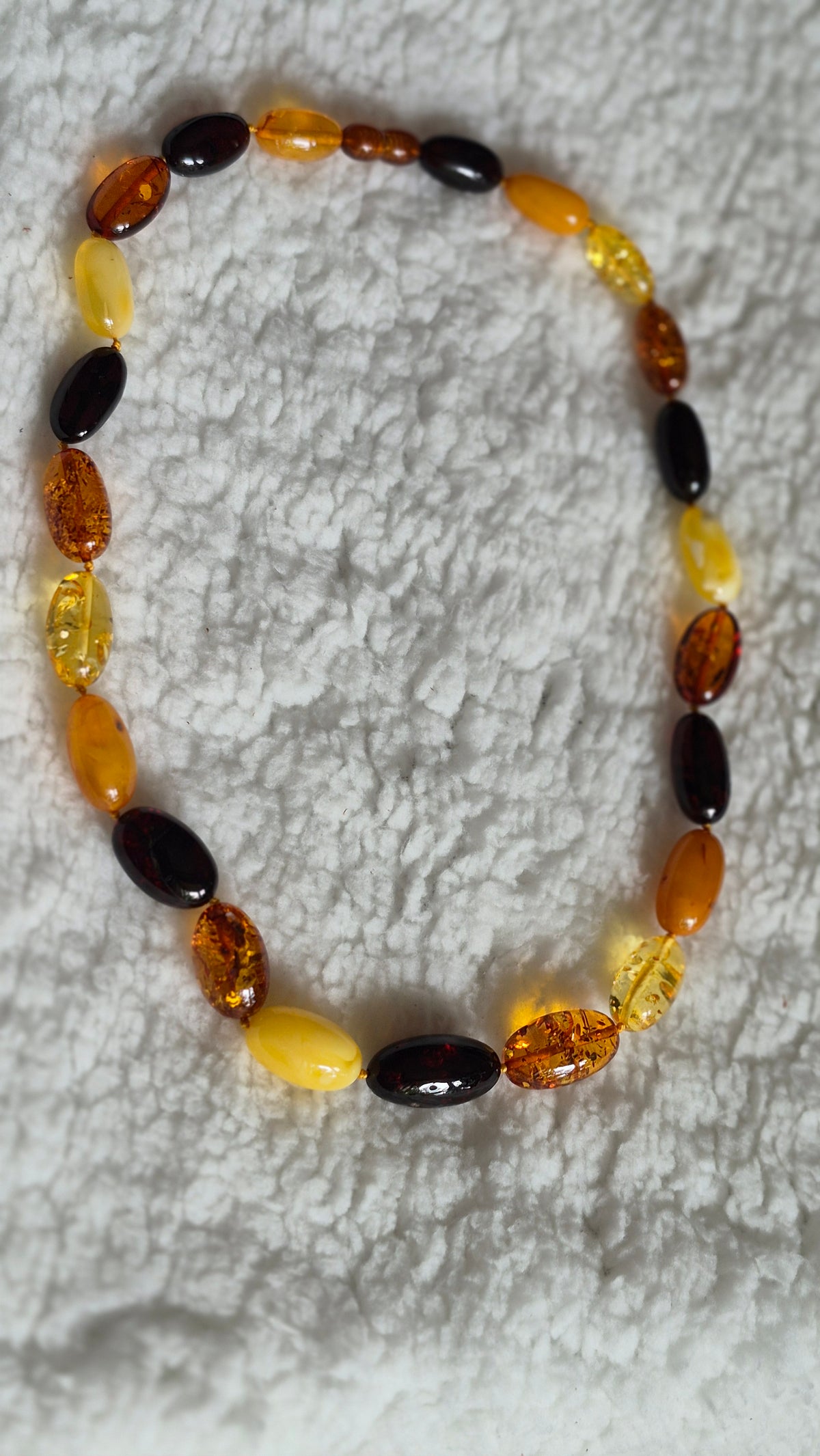 Large Oval Multicolour Baltic Amber Necklace and Bracelet Set