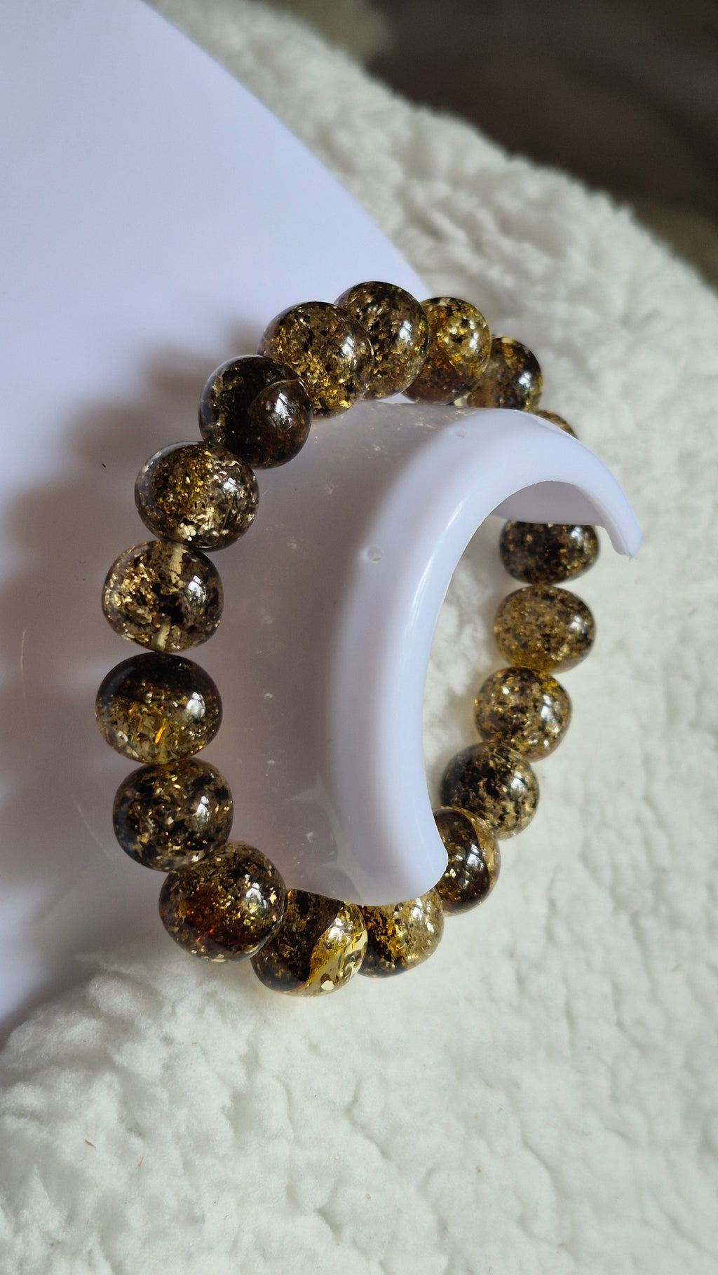 Polished Green Baltic Amber Bracelet – Oval Beads