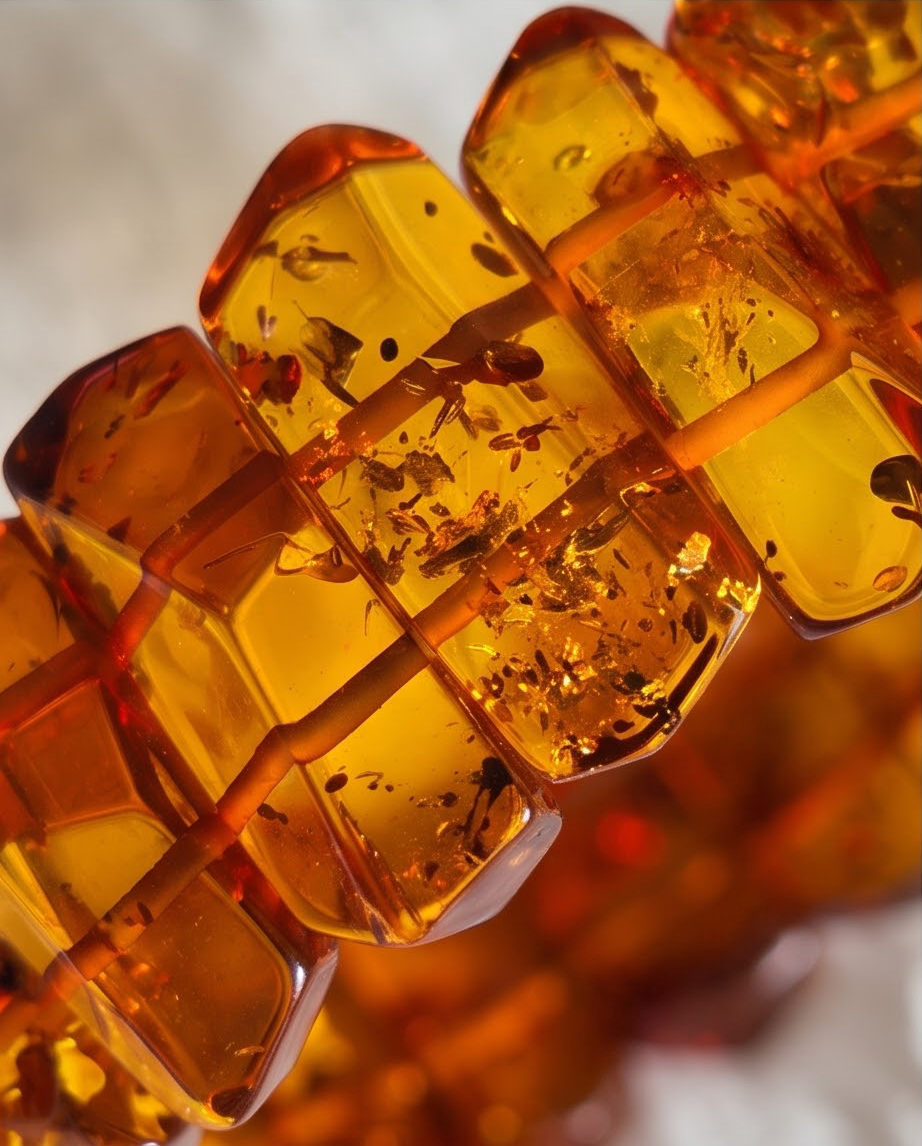 Large Twisted Cognac Baltic Amber Bracelet – 24 cm