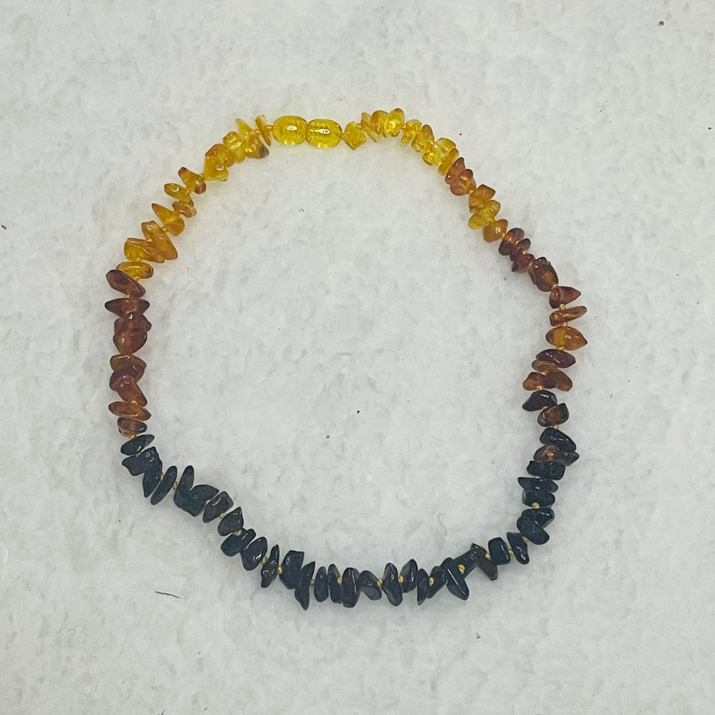 Multicolour Baltic Amber Nugget-Chip Necklace – 33 cm