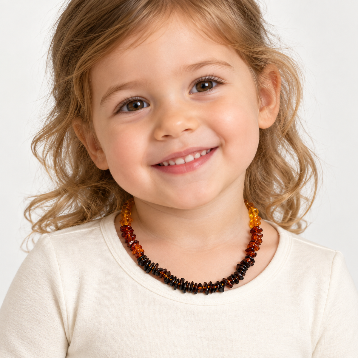 Multicolour Baltic Amber Nugget-Chip Necklace – 33 cm