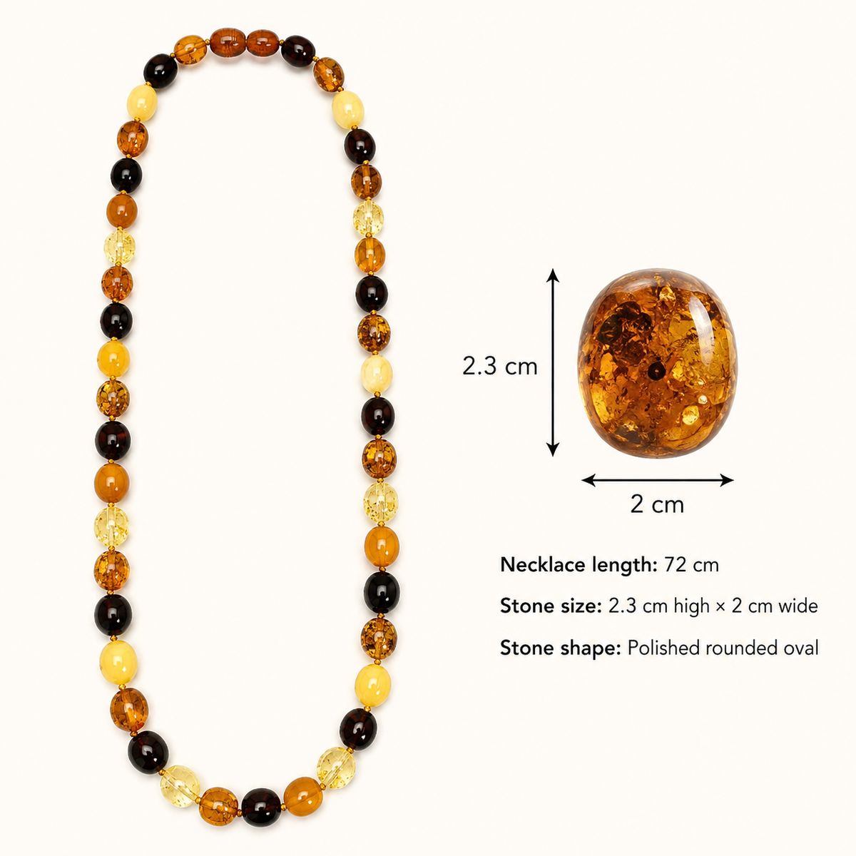 Multicolour Baltic Amber Necklace and Bracelet Set