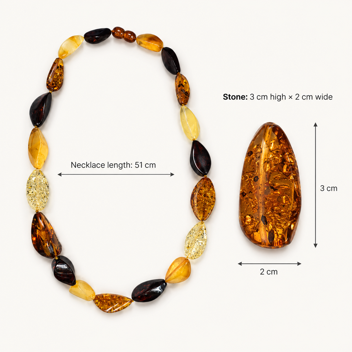 Amber Statement Necklace – 51 cm