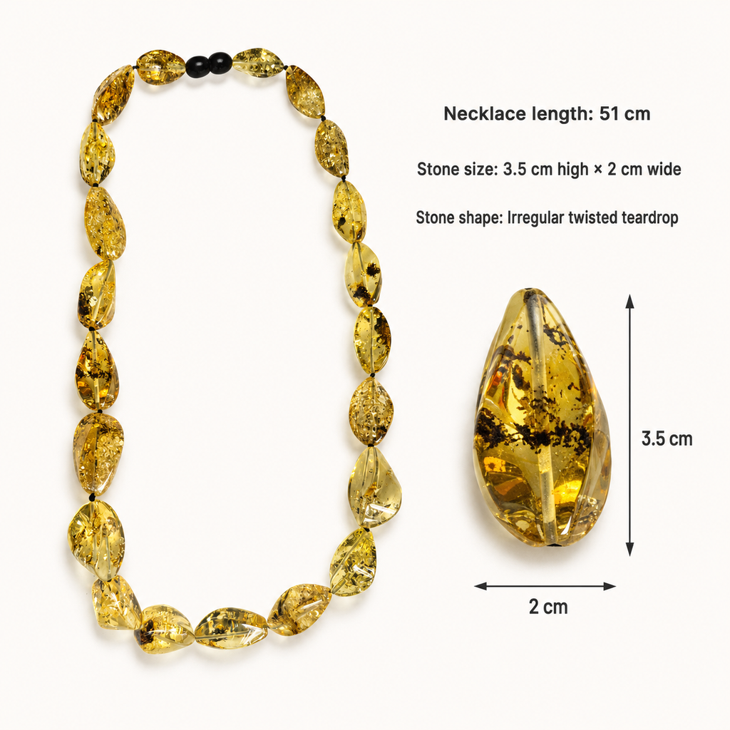 Twisted Teardrop Statement Necklace – 51 cm