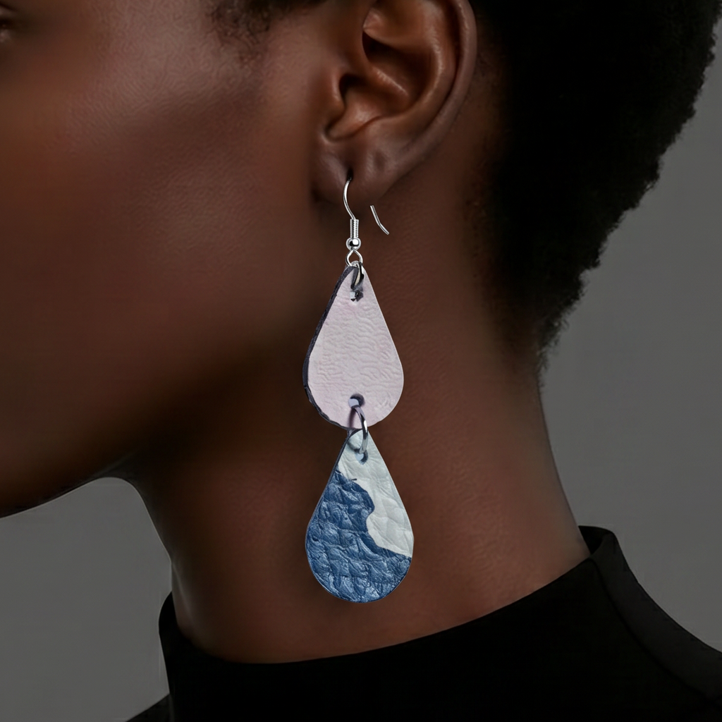 Genuine leather earrings