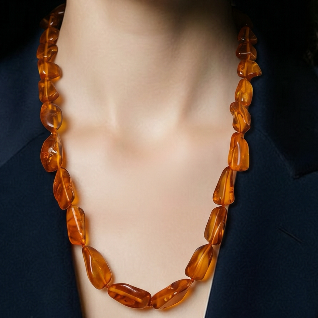 Polished Honey Baltic Amber necklace