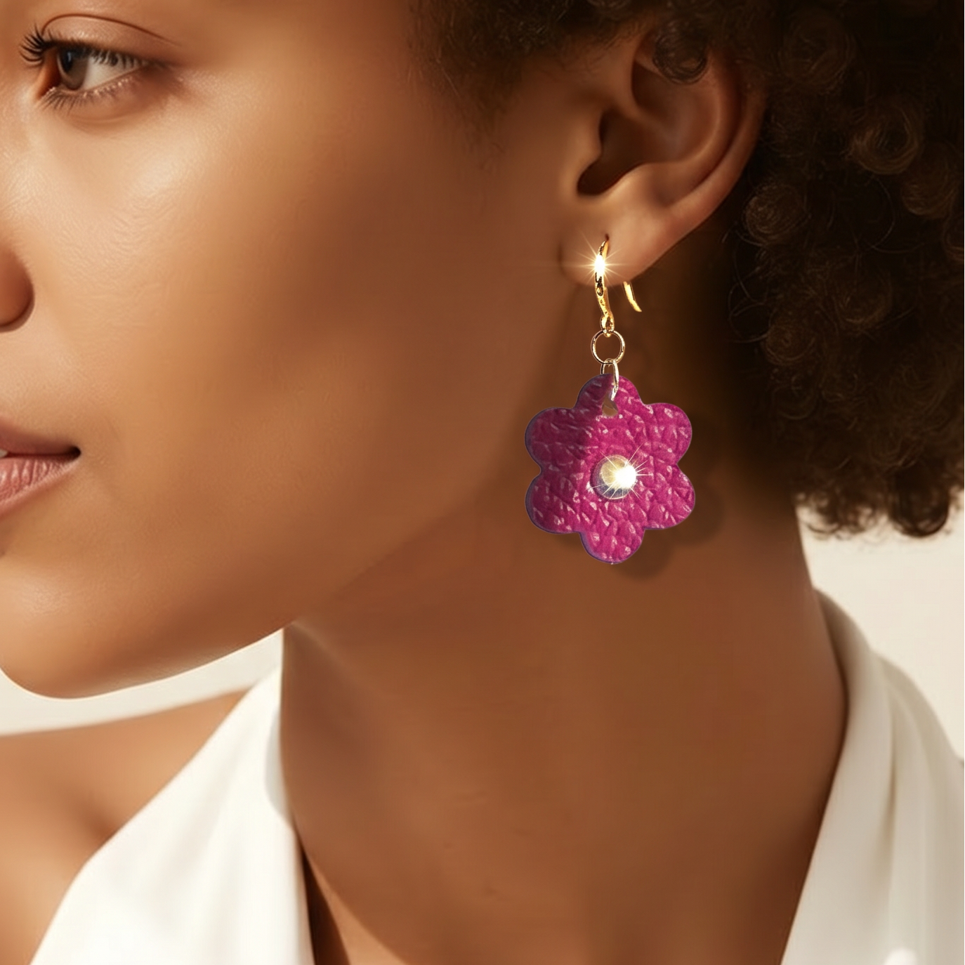 Genuine leather earrings