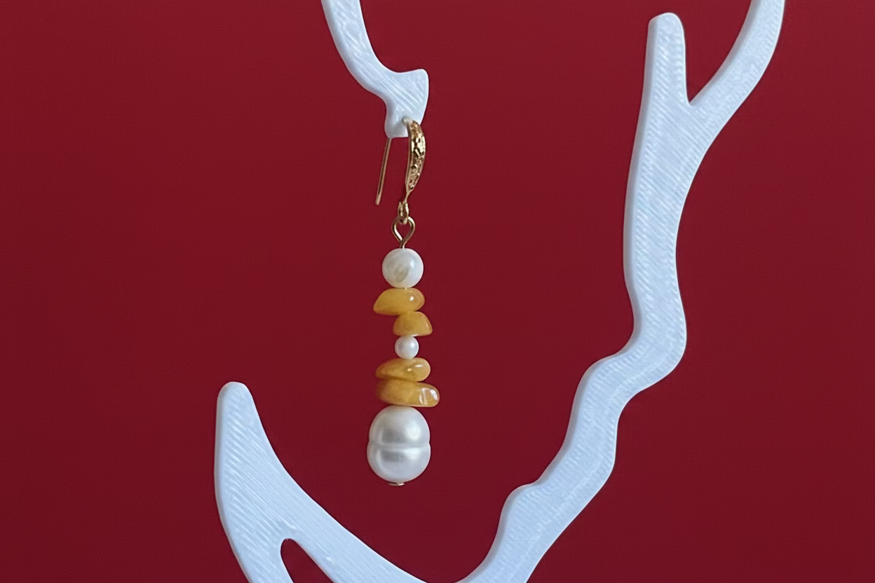 Genuine Baltic Amber and Freshwater pearl earrings