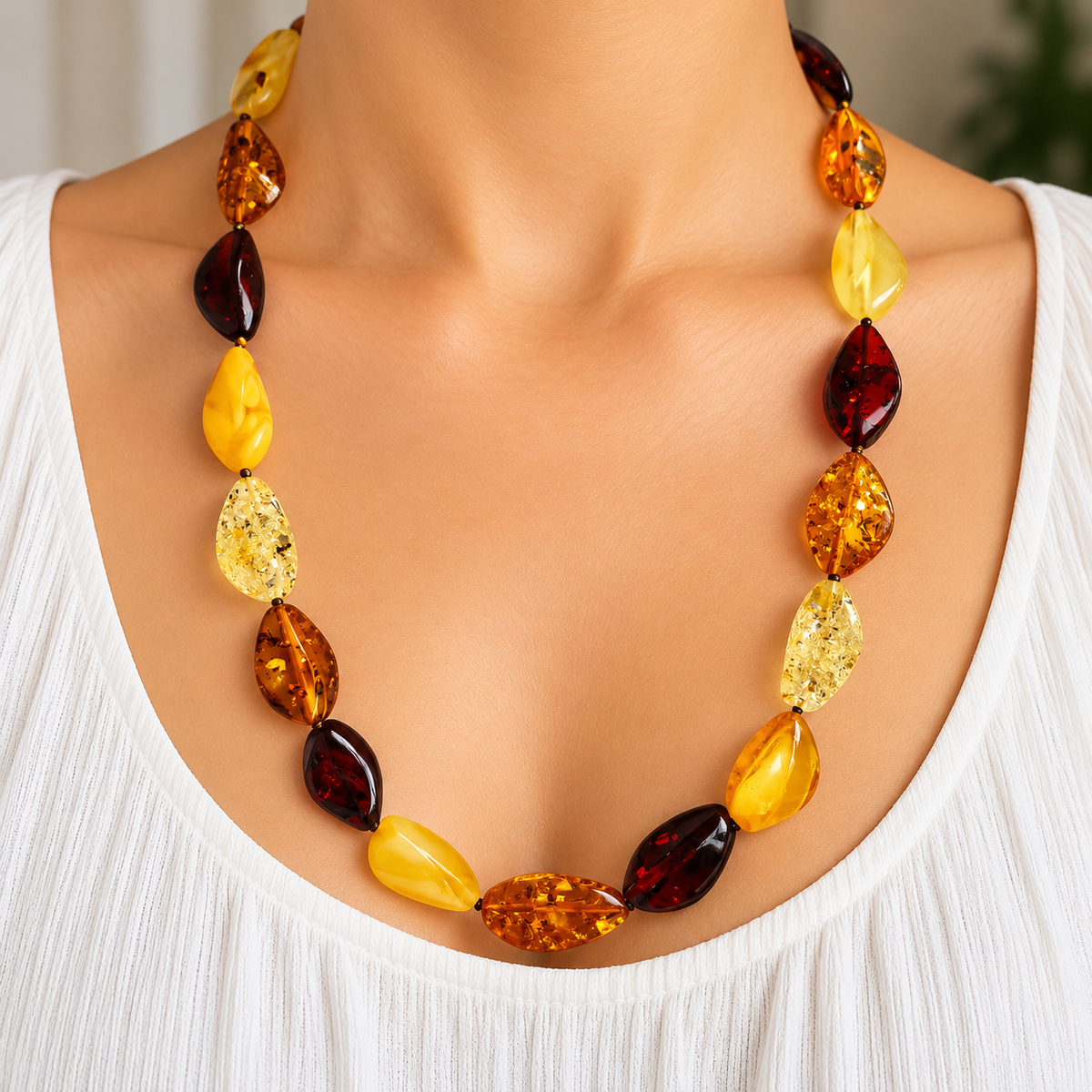 Amber Statement Necklace – 51 cm