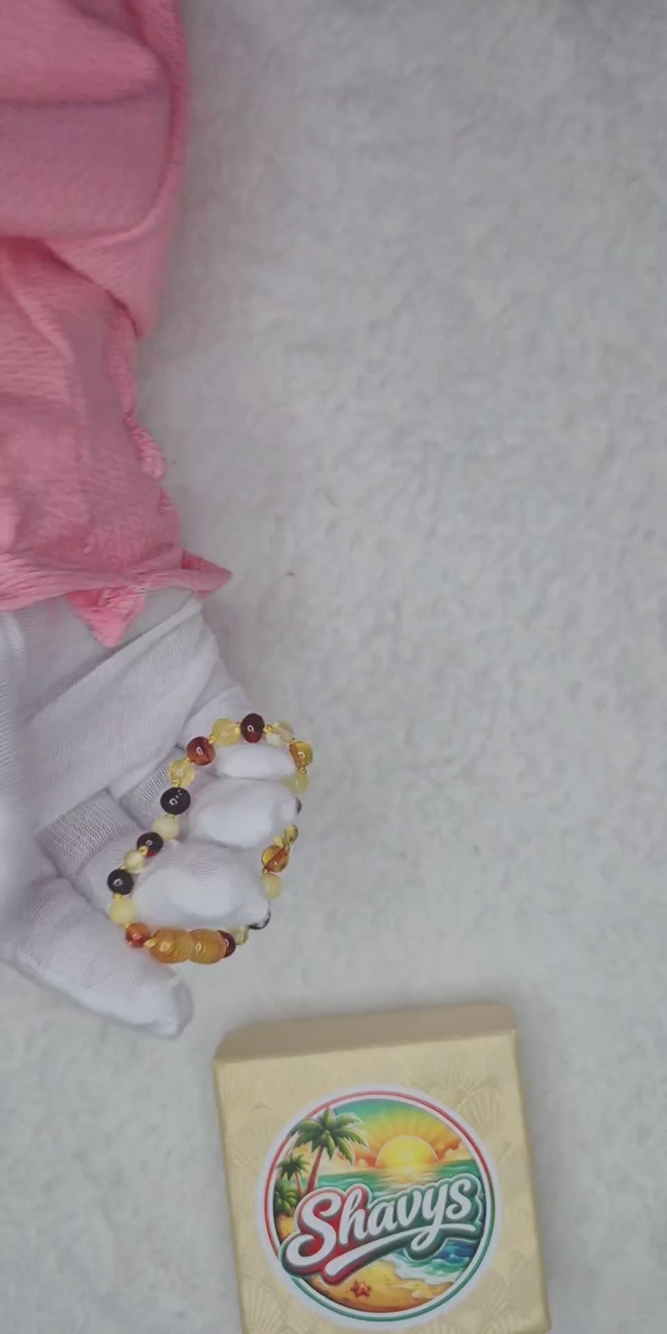 Baby Multicolour Baltic Amber Bead Bracelet – 15 cm