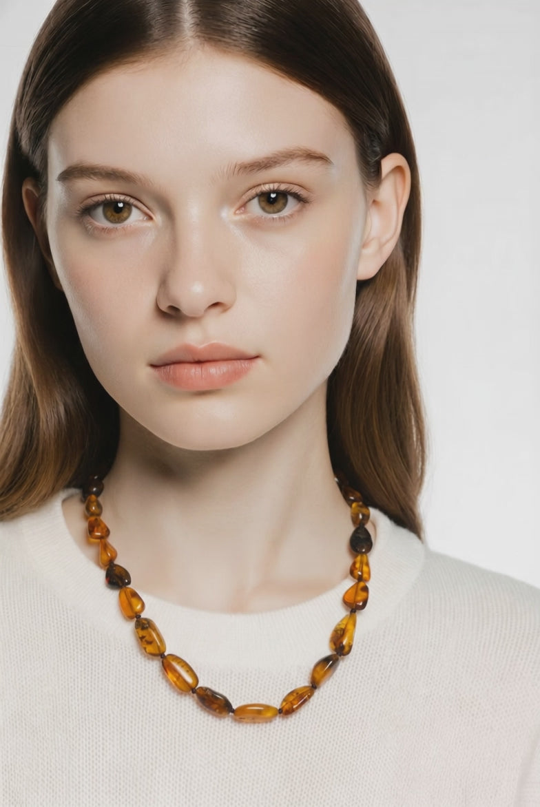 Un polished Baltic Amber Necklace