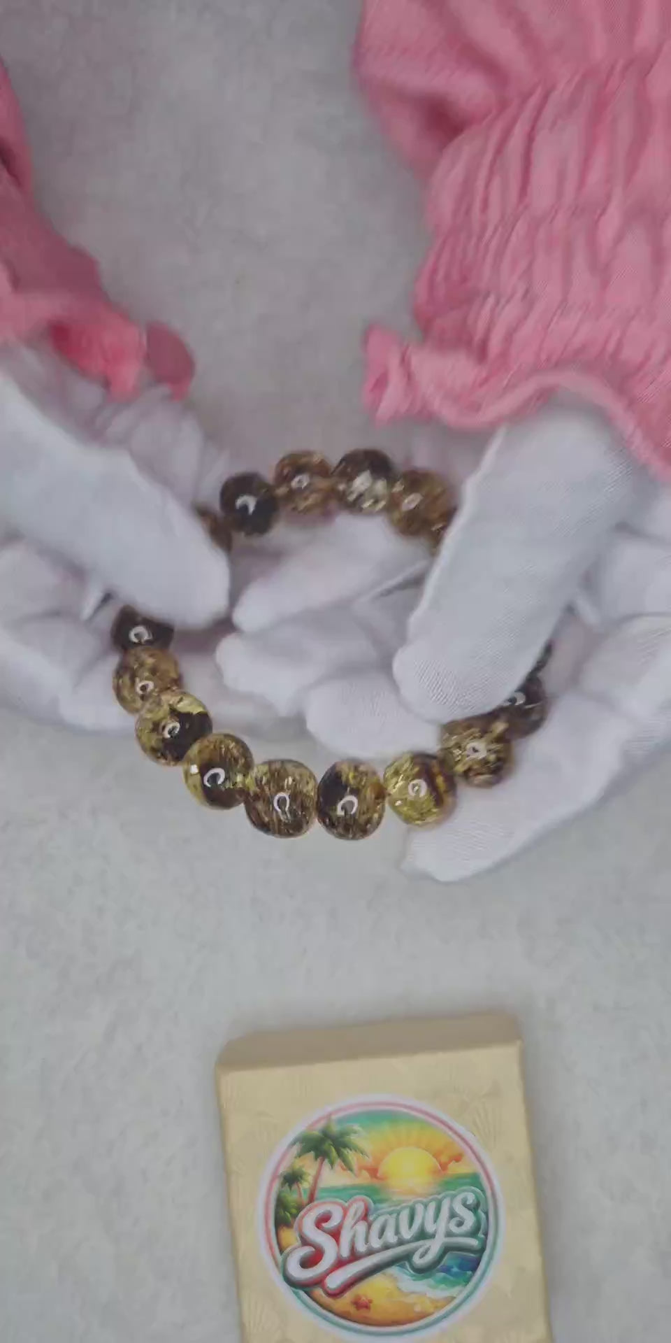 Polished Green Baltic Amber Bracelet – Oval Beads