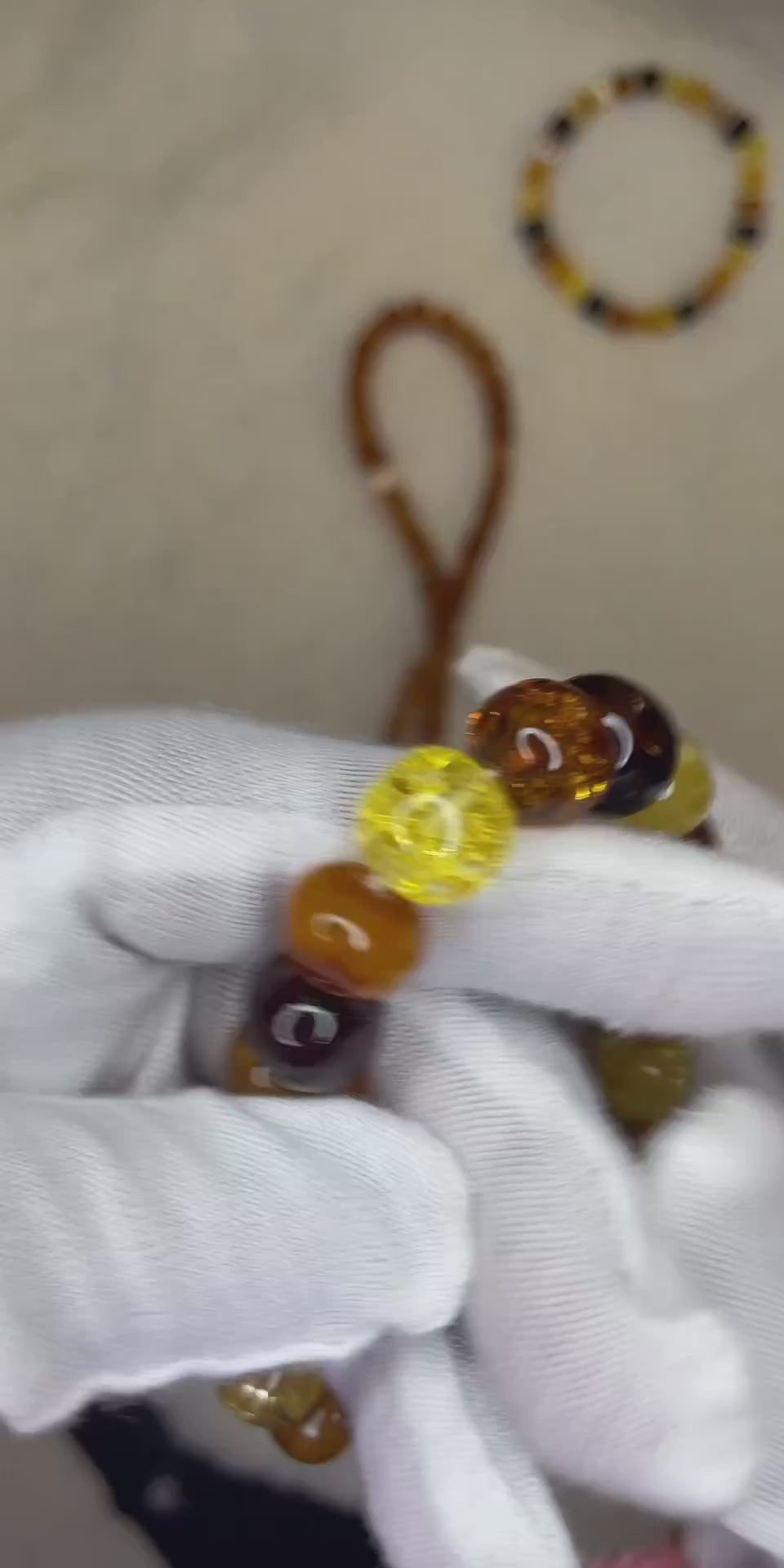 Polished Multicolour Baltic Amber Bracelet – Rounded Oval Beads