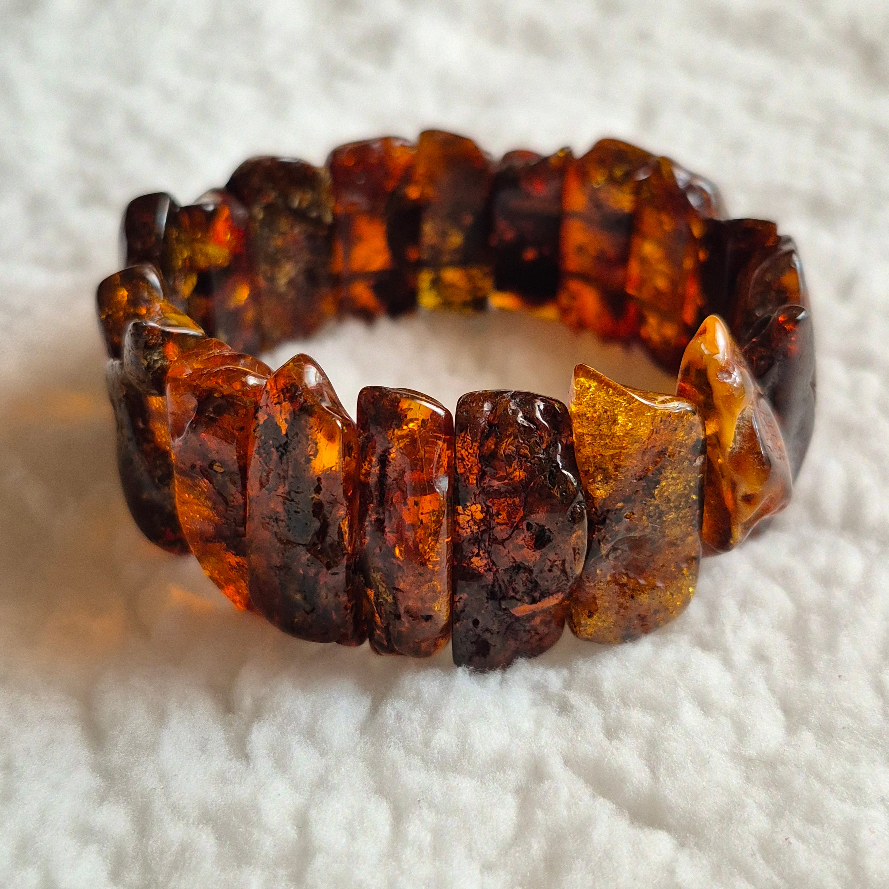 Genuine multicolored Baltic Amber Bracelet
