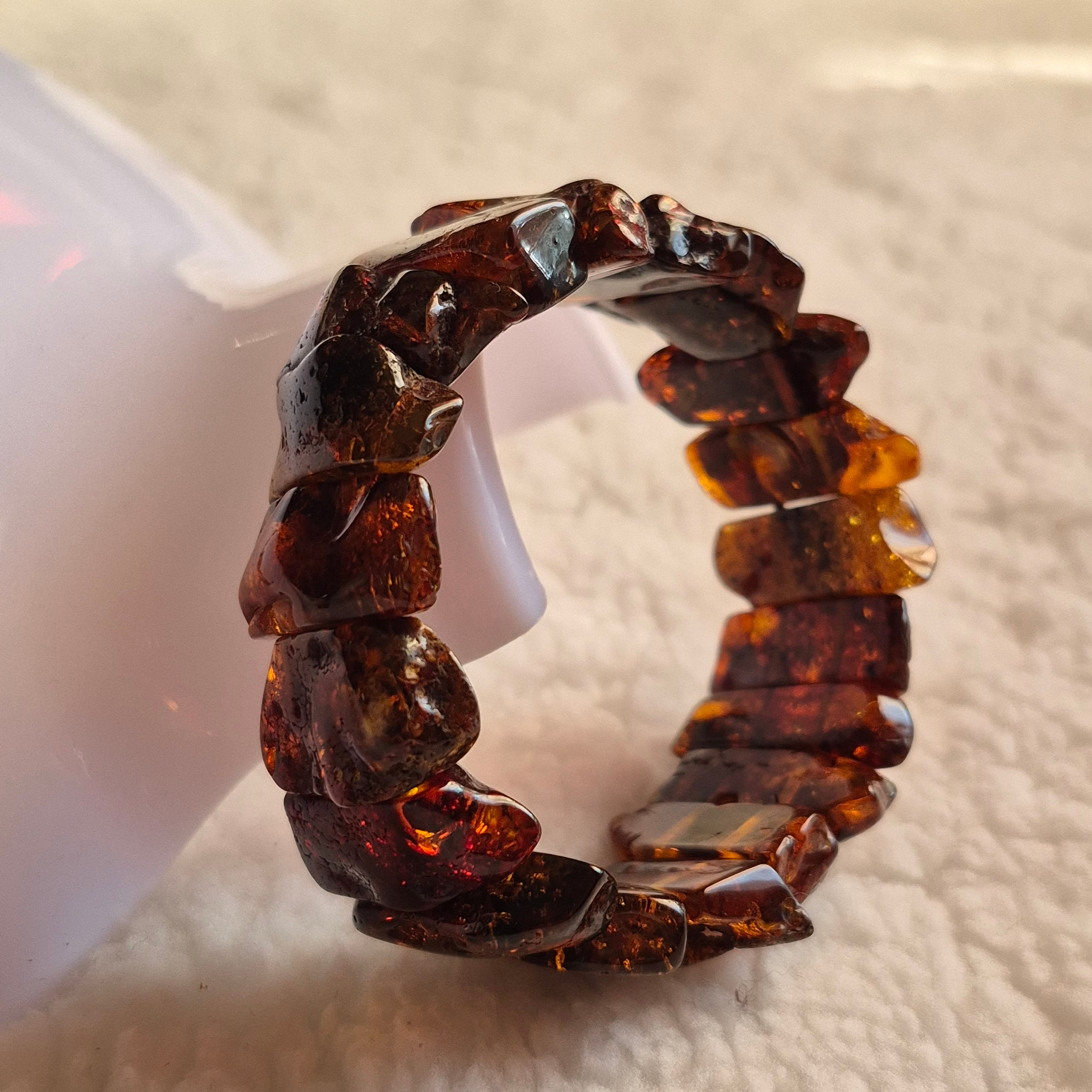 Genuine multicolored Baltic Amber Bracelet