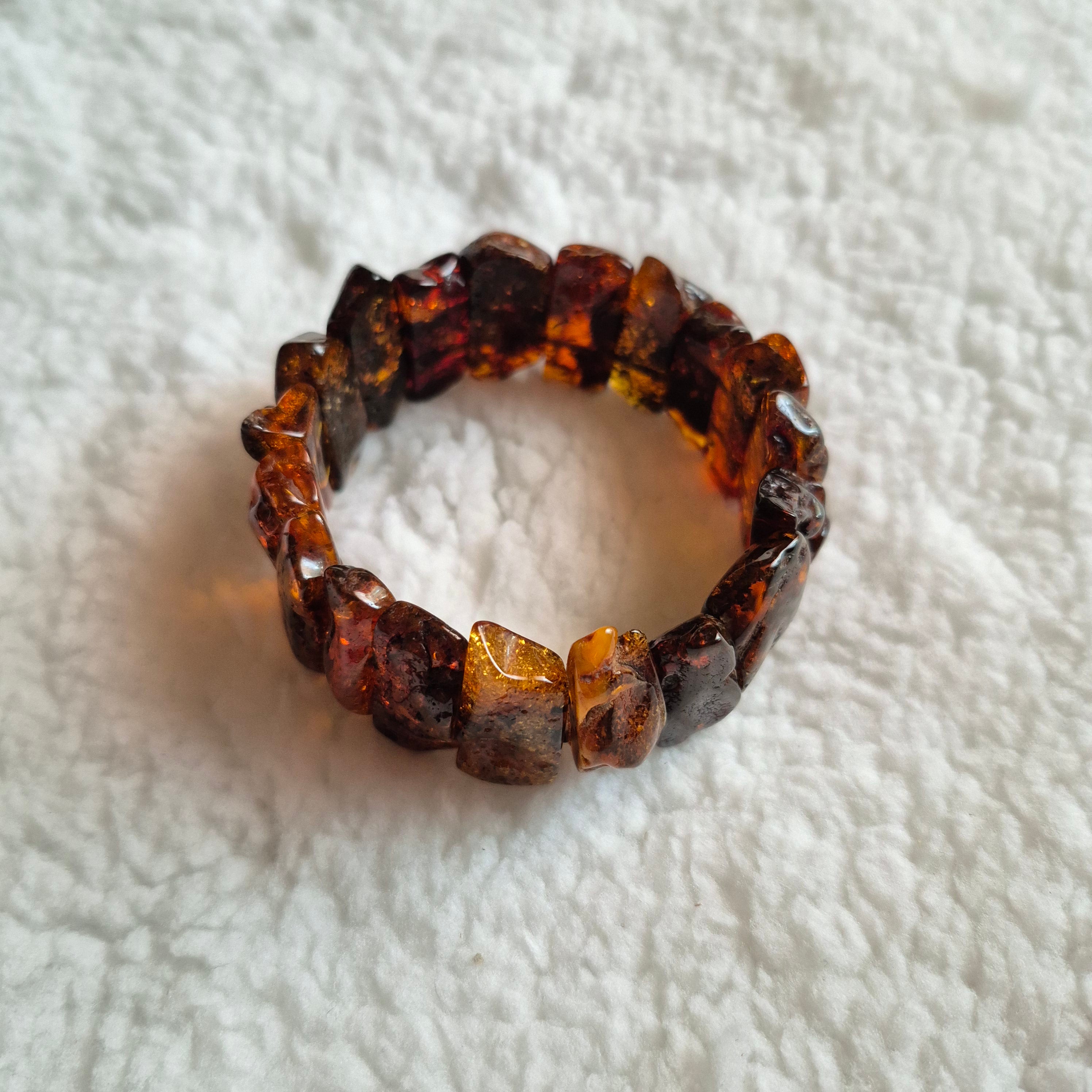 Genuine multicolored Baltic Amber Bracelet